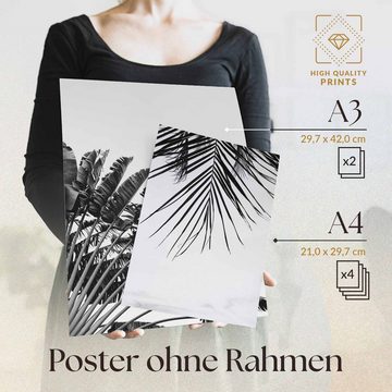 Heimlich Poster Set als Wohnzimmer Deko, Bilder DINA3 & DINA4, Good Vibes, Pflanzen
