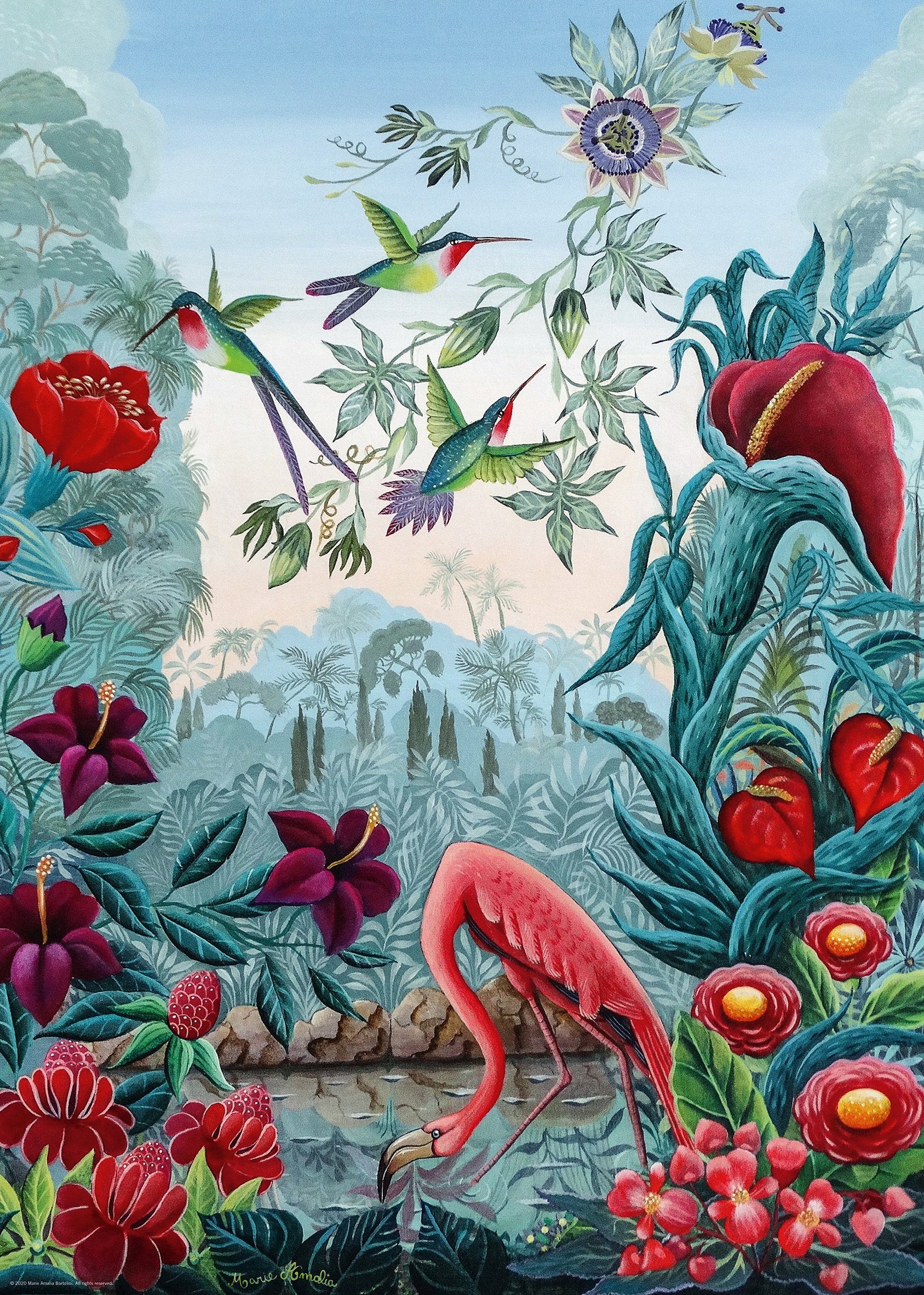 HEYE Puzzle Bird Paradise 1000 Puzzleteile, in Exotic Garden, / Germany Made