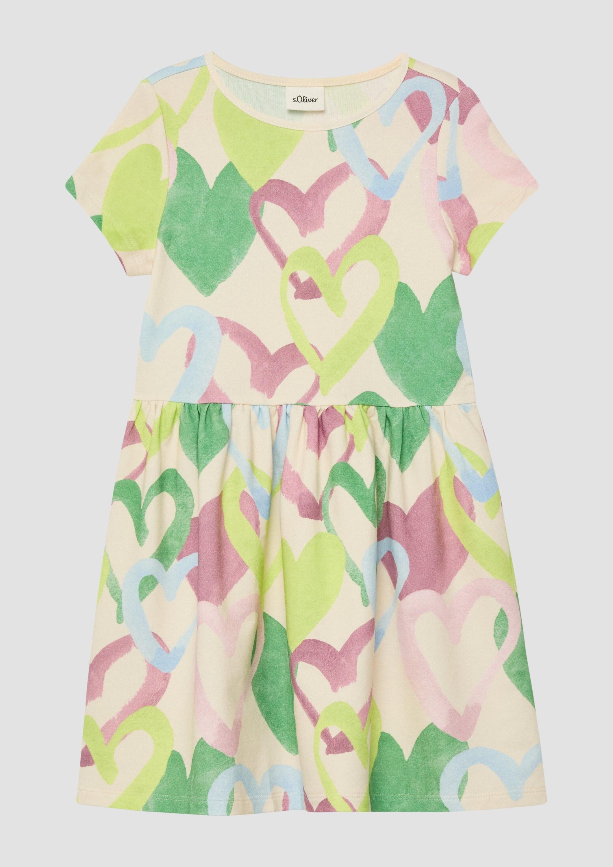s.Oliver Minikleid Kleid Leichtes Sweat-Kleid mit All-over-Print
