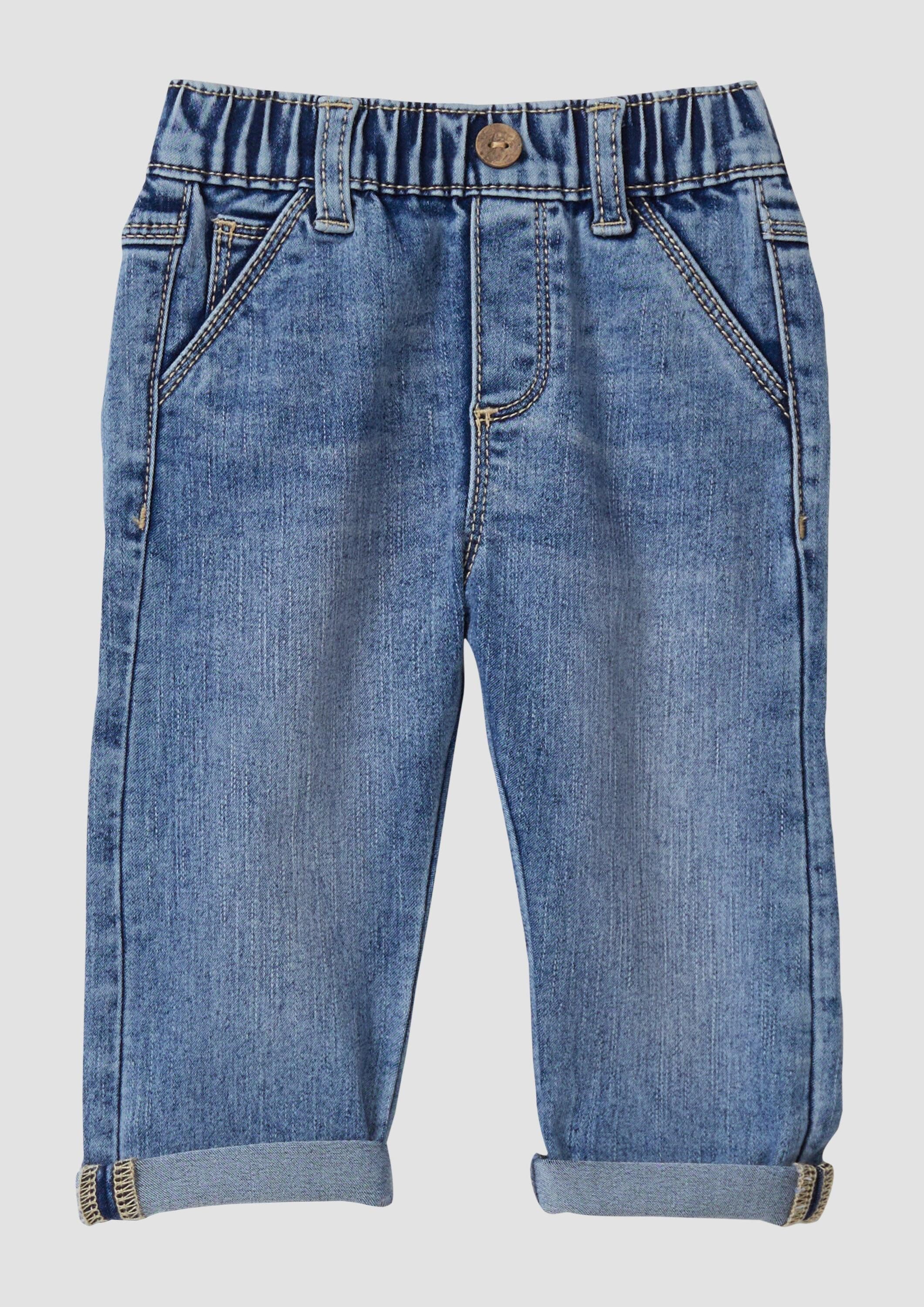 s.Oliver Regular-fit-Jeans Jeans-Hose Unisex Jeans mit Aufschlag und dekorativem Knopf