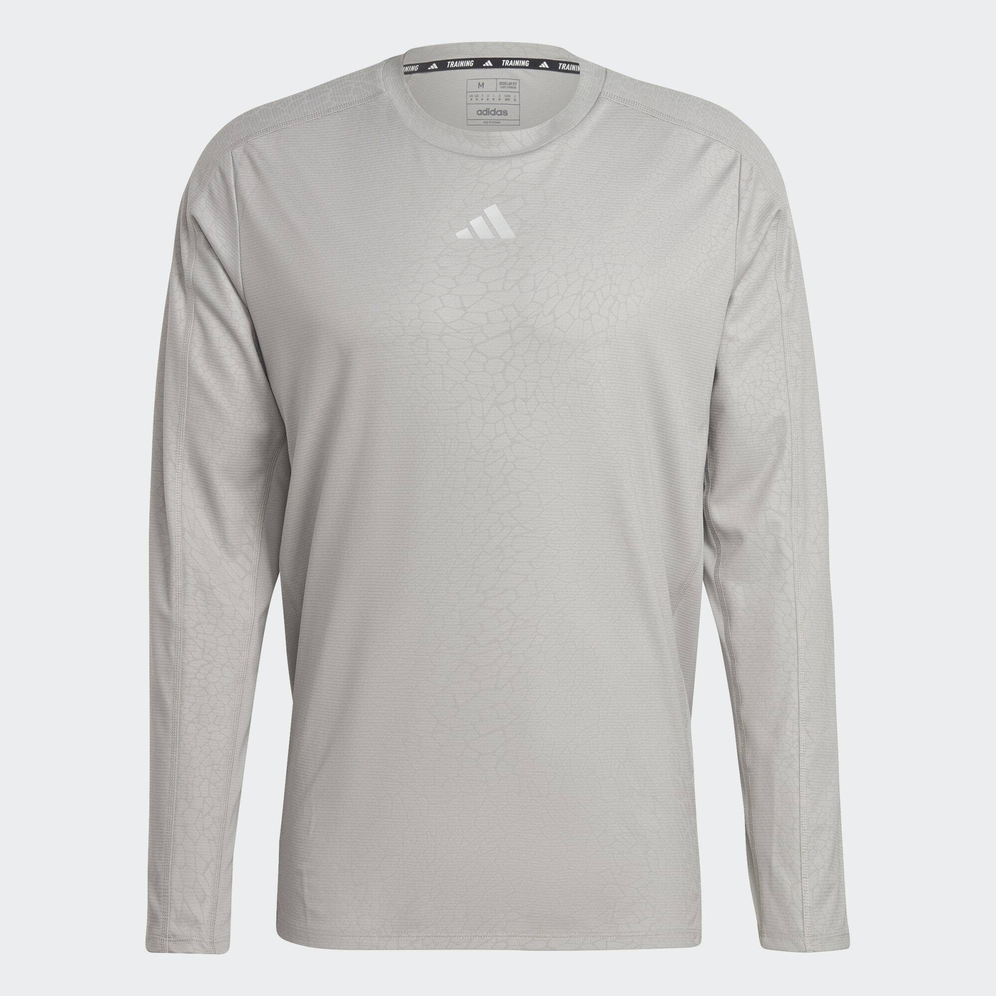 adidas WORKOUT LONGSLEEVE Performance PU Grey PRINT Mgh Solid Funktionsshirt