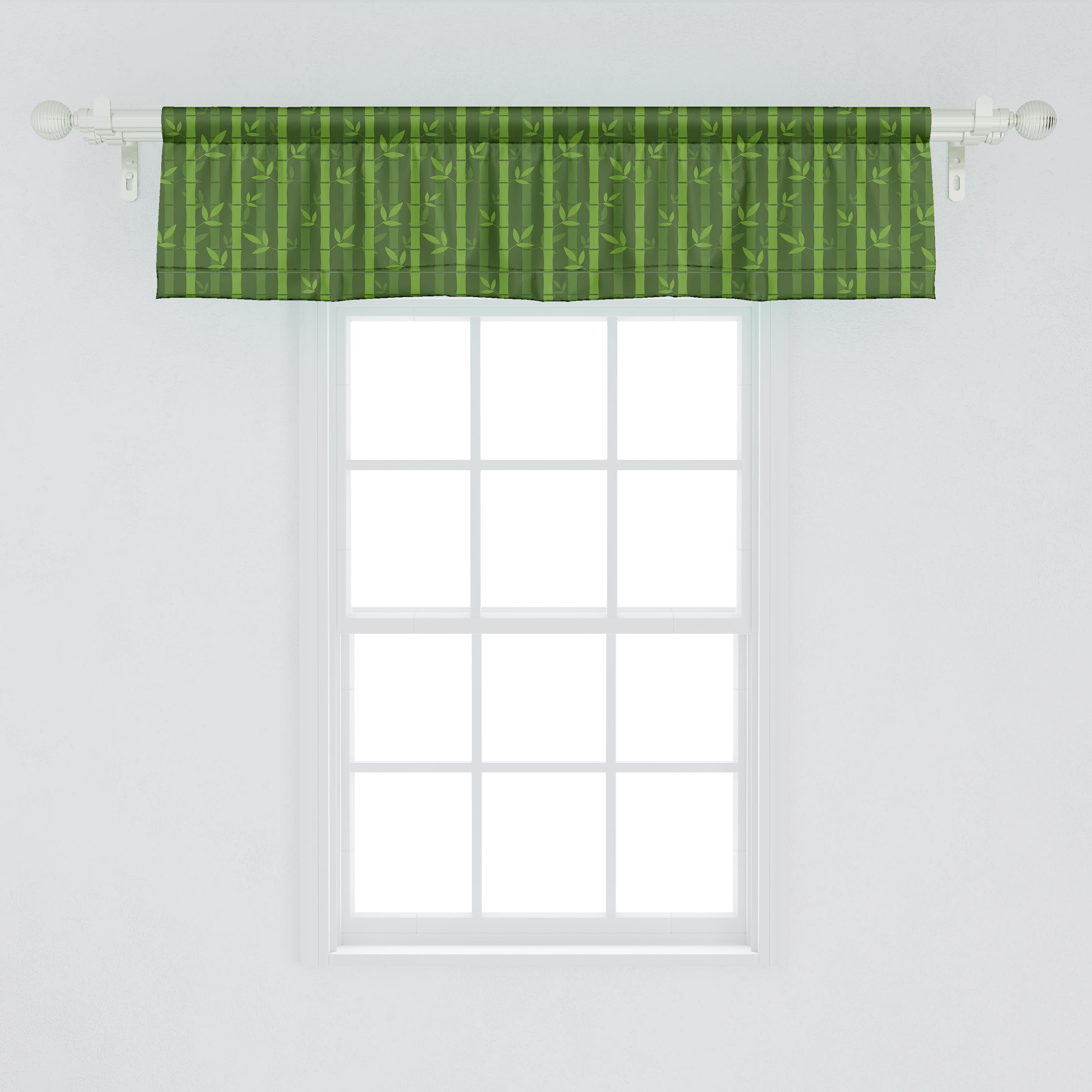 Microfaser, Rohrwerk Stangentasche, Abakuhaus, Dekor Bambus-Druck mit Scheibengardine Küche Volant Japanisches Vorhang für Schlafzimmer
