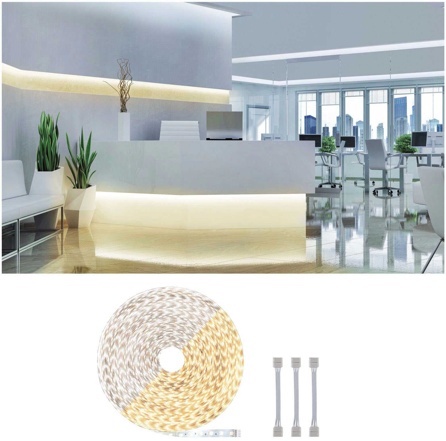 Paulmann LED-Streifen MaxLED500 Einzelstripe, Adapterkabel 20m Tunable White 72W 550lm/m, 1-flammig, Tunable White 72W 550lm/m