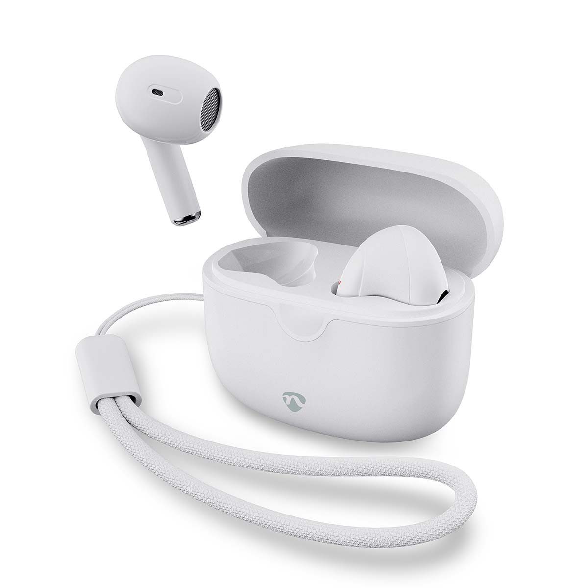 Nedis HPBT2400WT In-Ear-Kopfhörer (pendeln und sport, auto‑pairing, case mit usb‑c, klare anrufe, Bluetooth®, pendeln und sport, auto‑pairing, case mit usb‑c, klare anrufe)