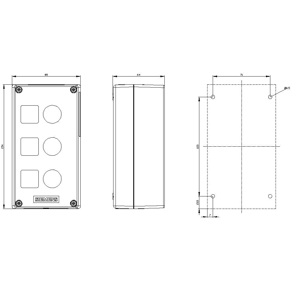 SIEMENS Relais-Modul Siemens 3SU1803-0AA00-0AB1 3SU18030AA000AB1 Leergehäuse 3 Einbaustelle, (3SU1803-0AA00-0AB1)