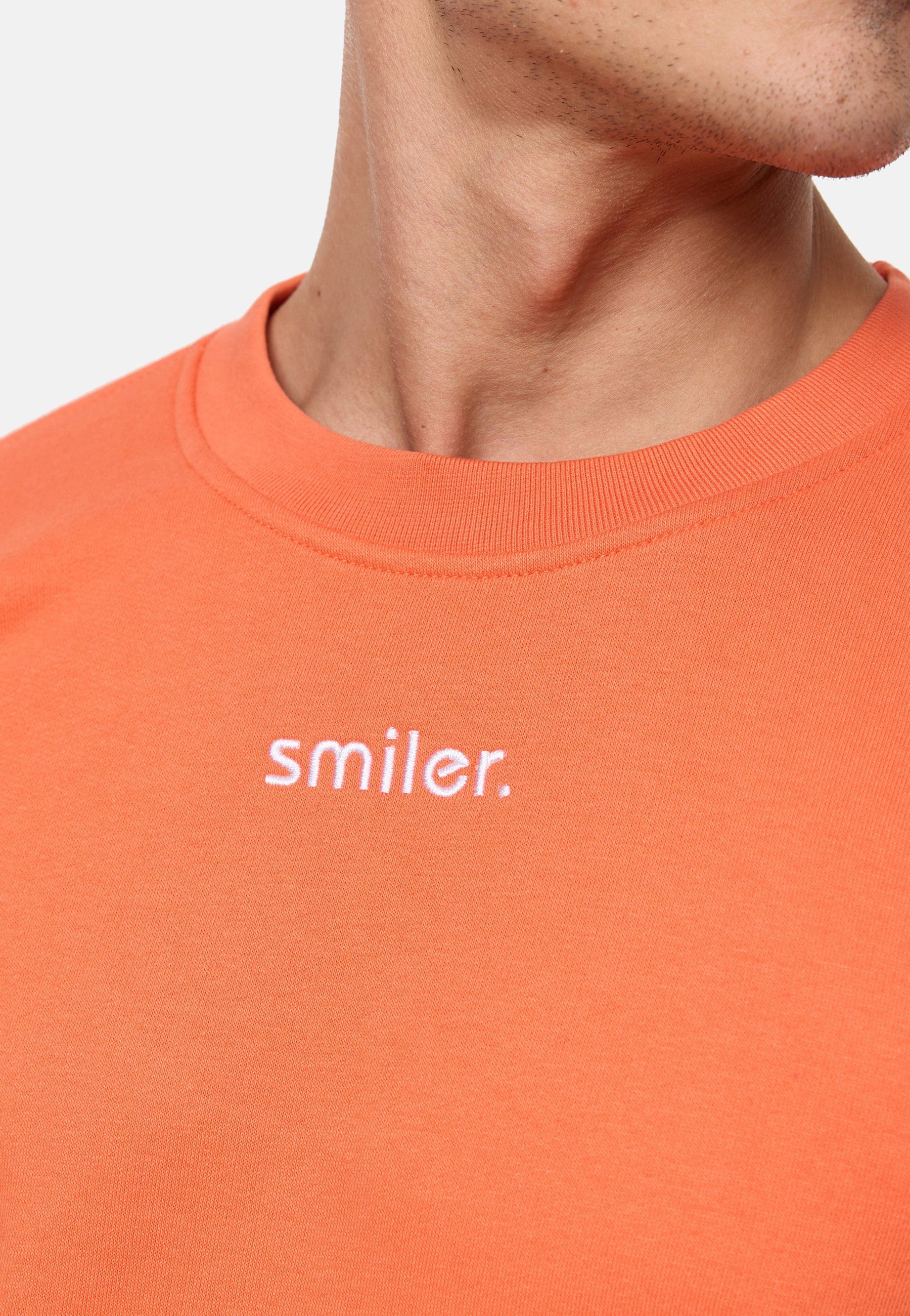 smiler. Sweatshirt dude. mit Label-Applikationen orange