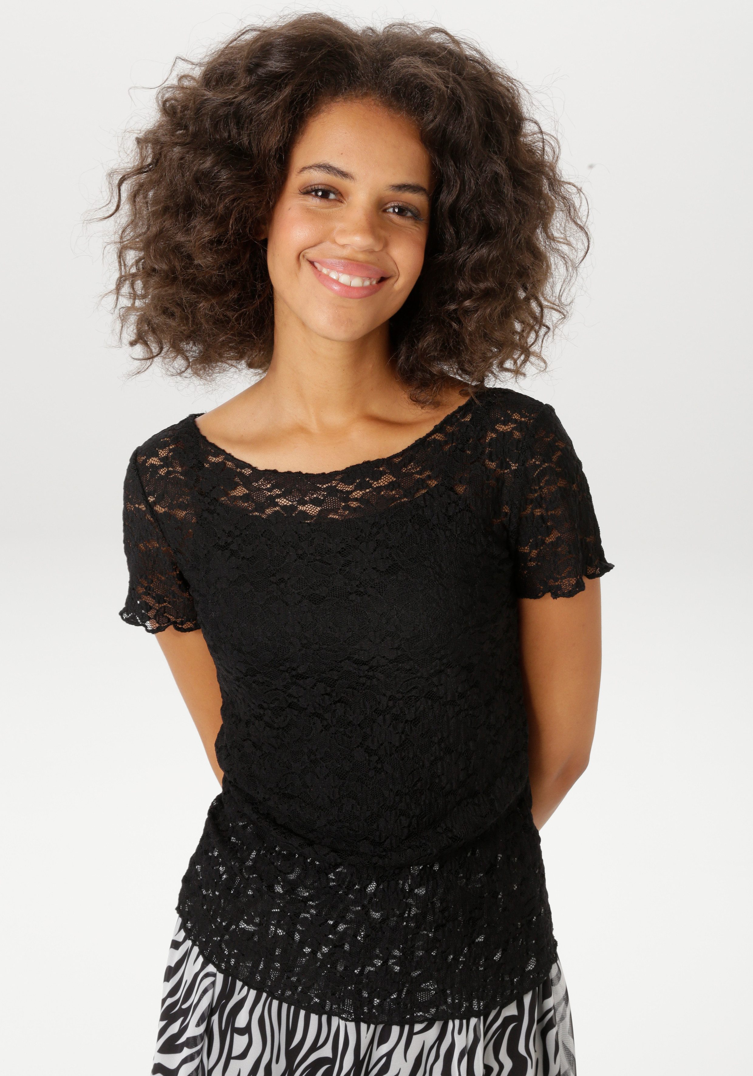 Aniston CASUAL T-Shirt aus floraler Häkelspitze - NEUE KOLLEKTION. € 19,99, (€ 19,99 pro 1 Stk).