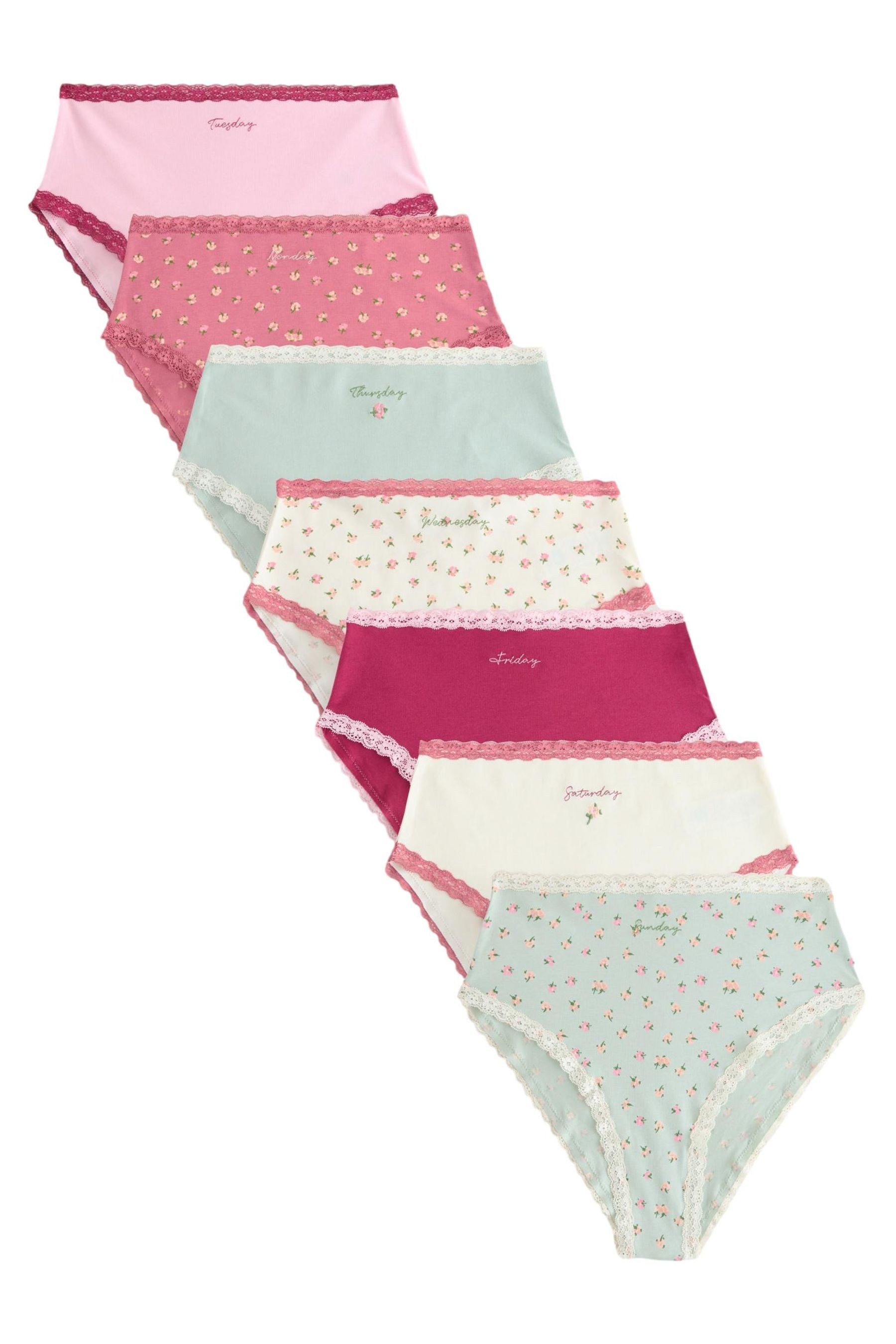 Next Taillenslip Hochbundslips mit Spitze und hohem Bein, 7er-Pack (7-St)
