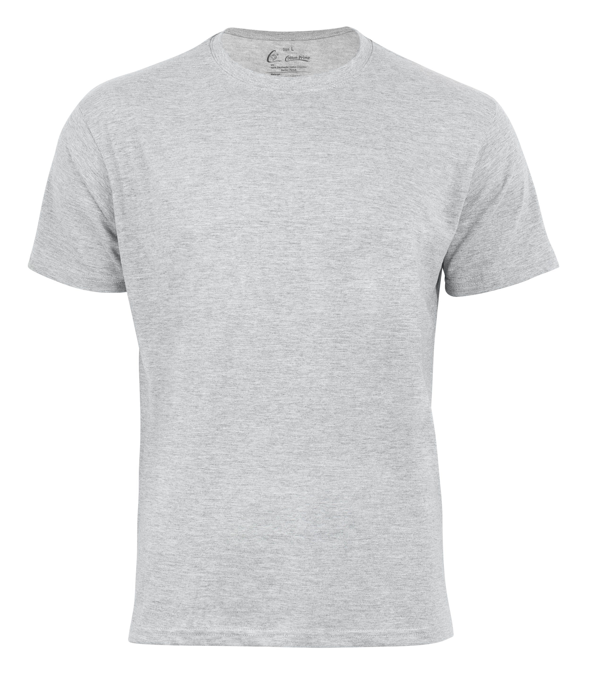 Tee Grau Cotton O-Neck T-Shirt Prime® -