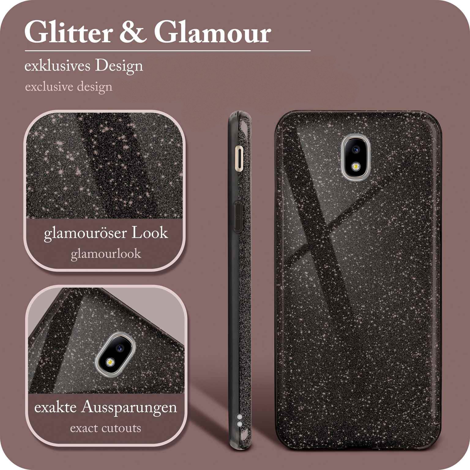 ONEFLOW Handyhülle für Samsung Galaxy J5 (2017) Glitzer Hülle Glitter Case Schwarz 5,2 Zoll, Hülle Glitzernd Dünne Schutzhülle mit Kameraschutz Frauen Glitzerhülle