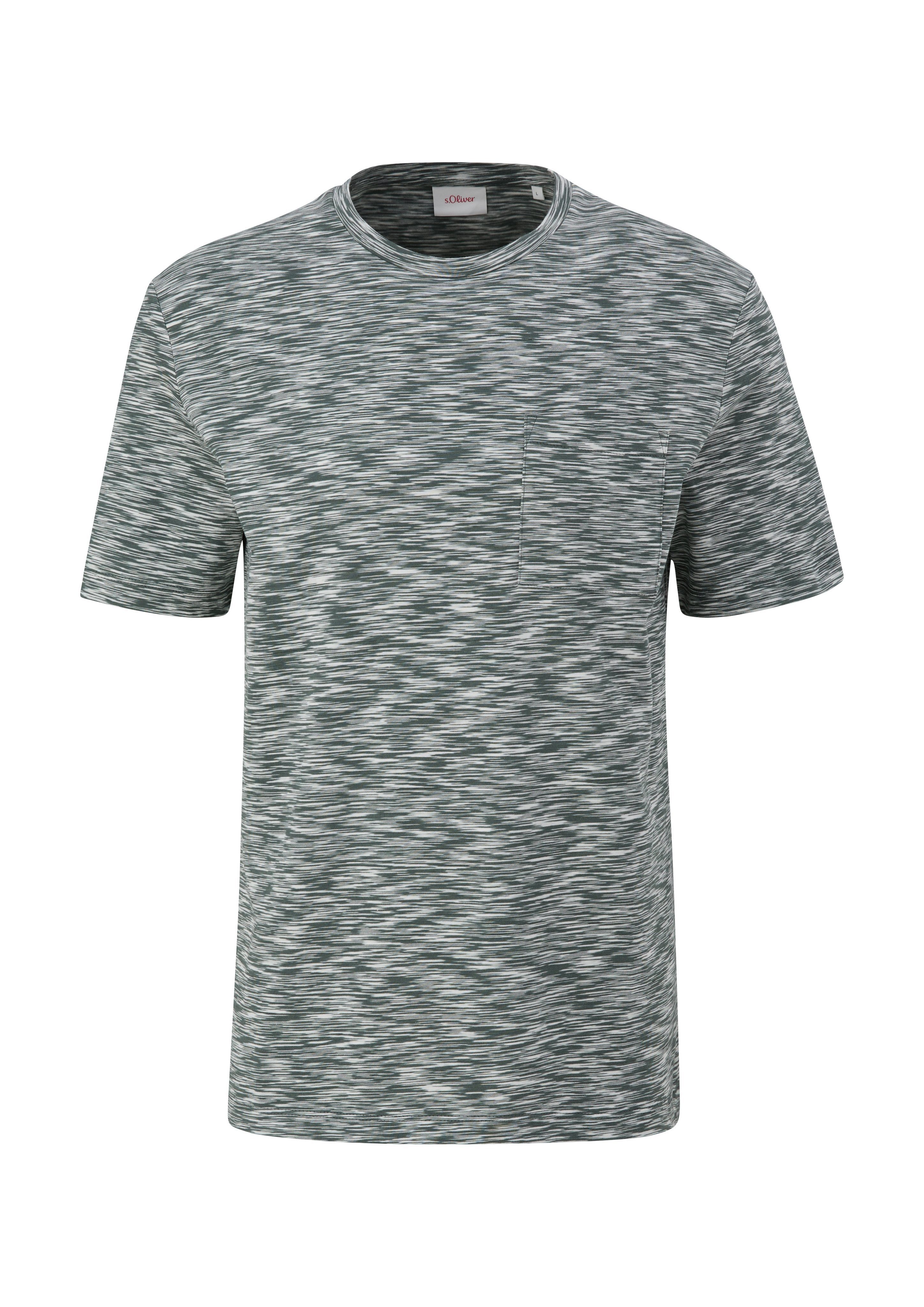 s.Oliver melierter green Optik Rundhalsshirt in