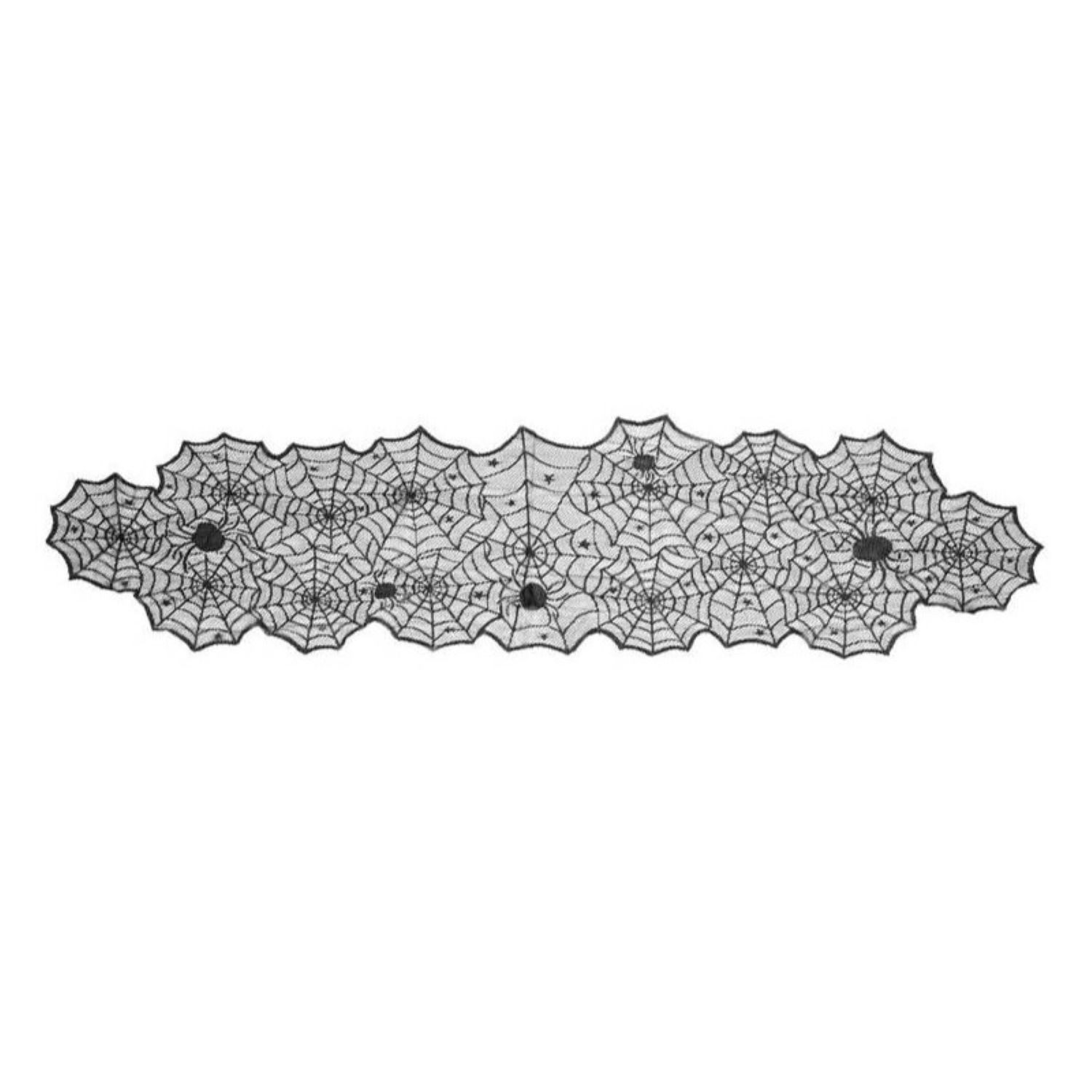partydeco Tischdecke Tischläufer 'Spinnennetz' 185x45 cm, Schwarz