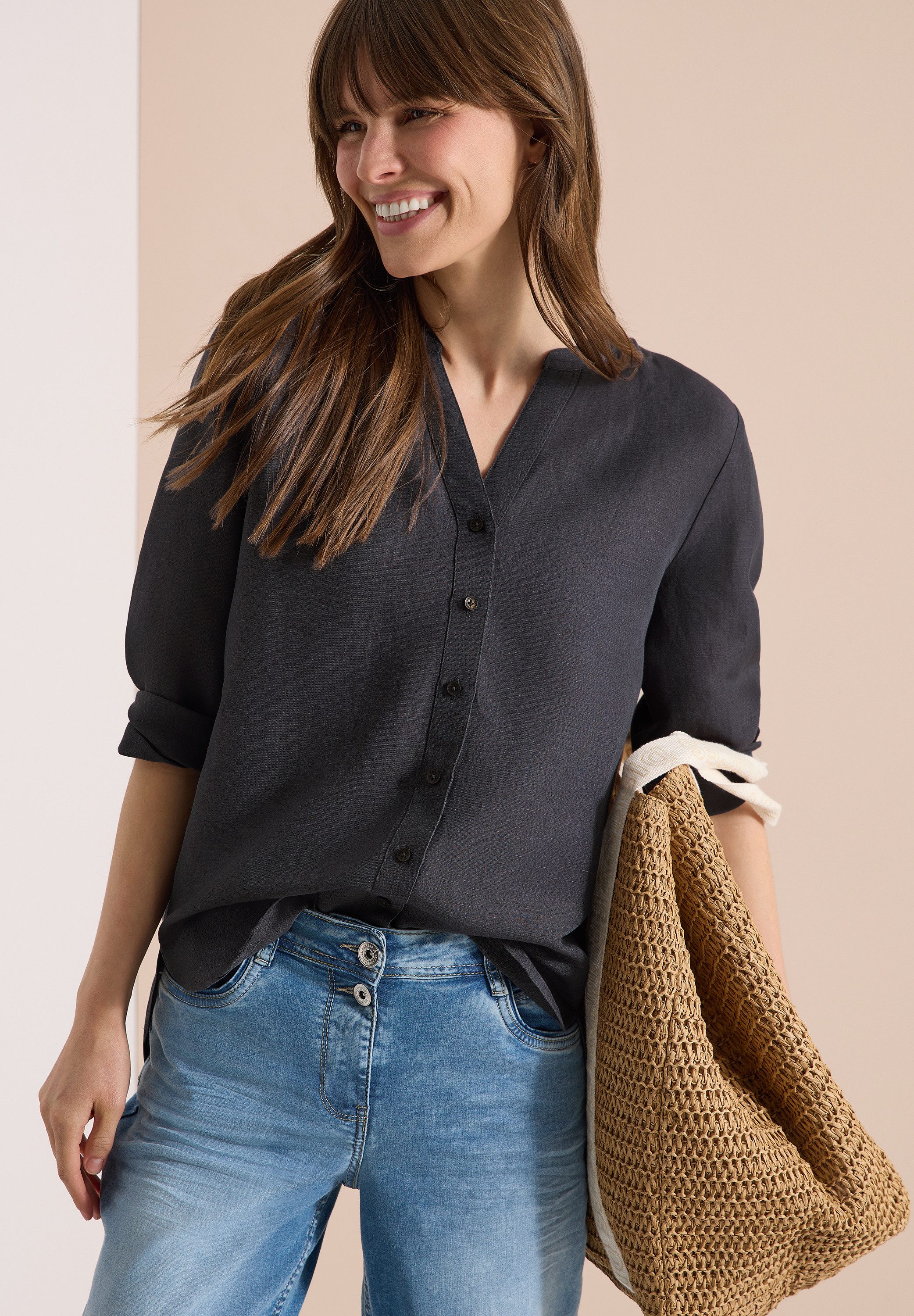 CECIL Longbluse mit 3/4 Ärmeln