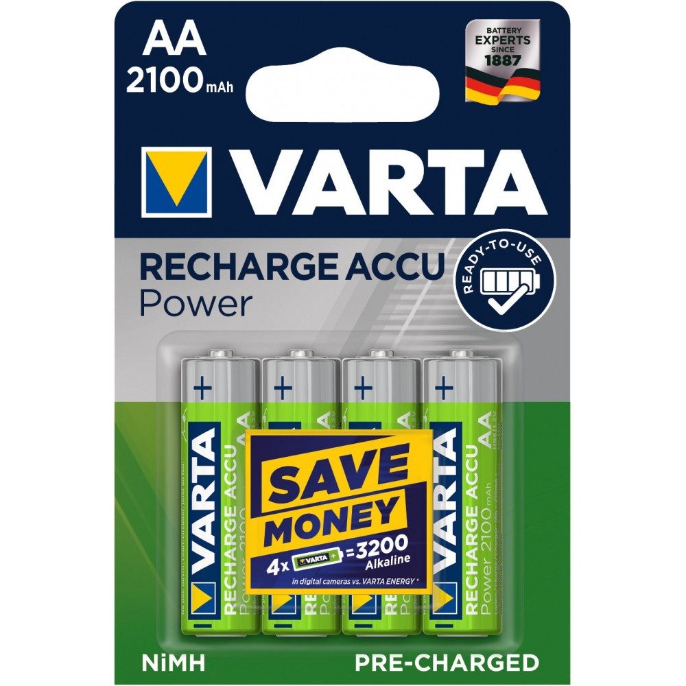 VARTA Varta Recharge Accu Power AA 56706 - NiMH Аккумуляторы Akku-Set Varta Recharge Accu Power AA 56706, Wiederaufladbar ohne Memory-Effekt