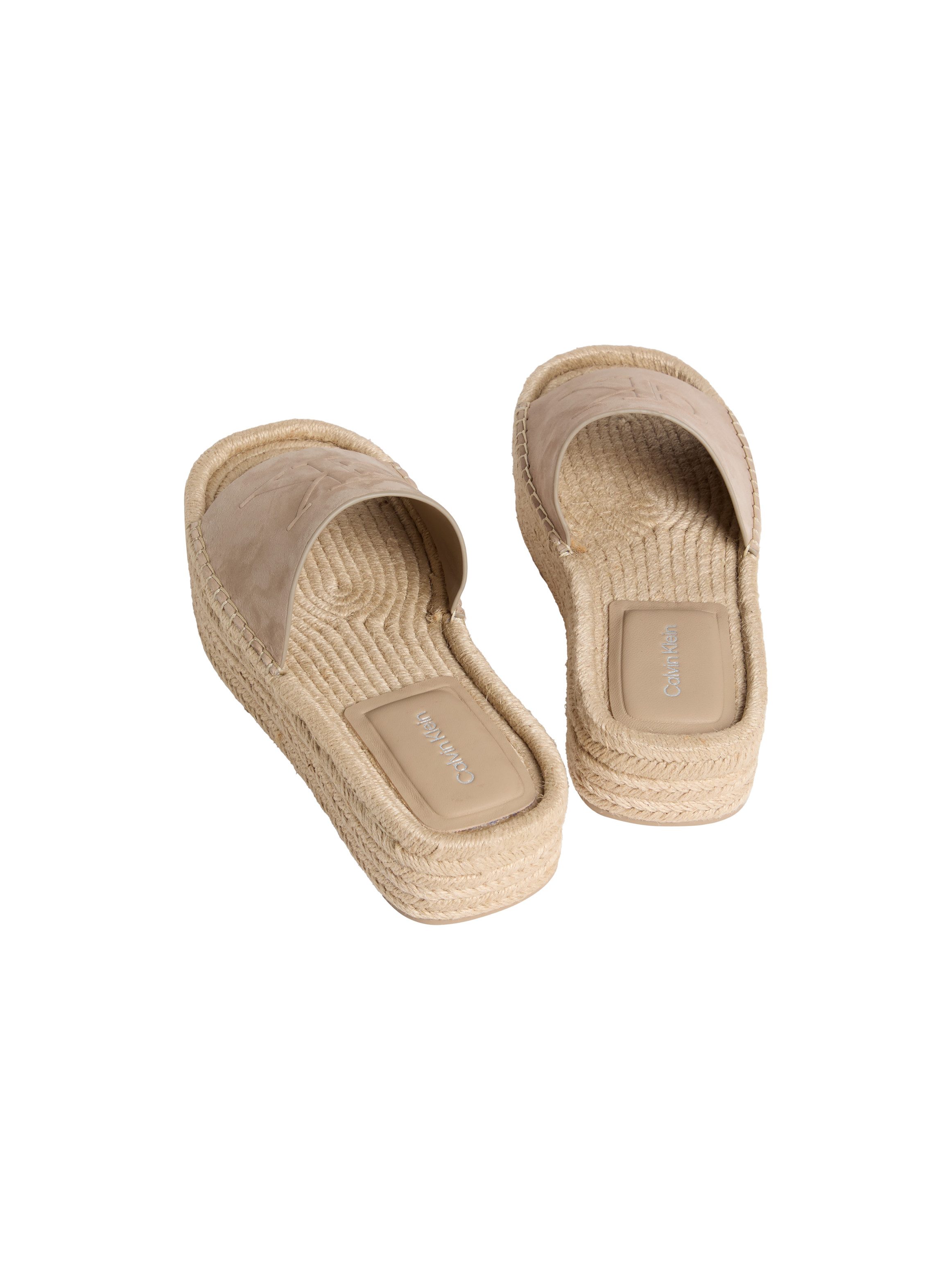 Calvin Klein FLATF ESPA MULE NUB MG Pantolette Sommerschuh, Strandschuh, Schlupfschuh mit Plateau