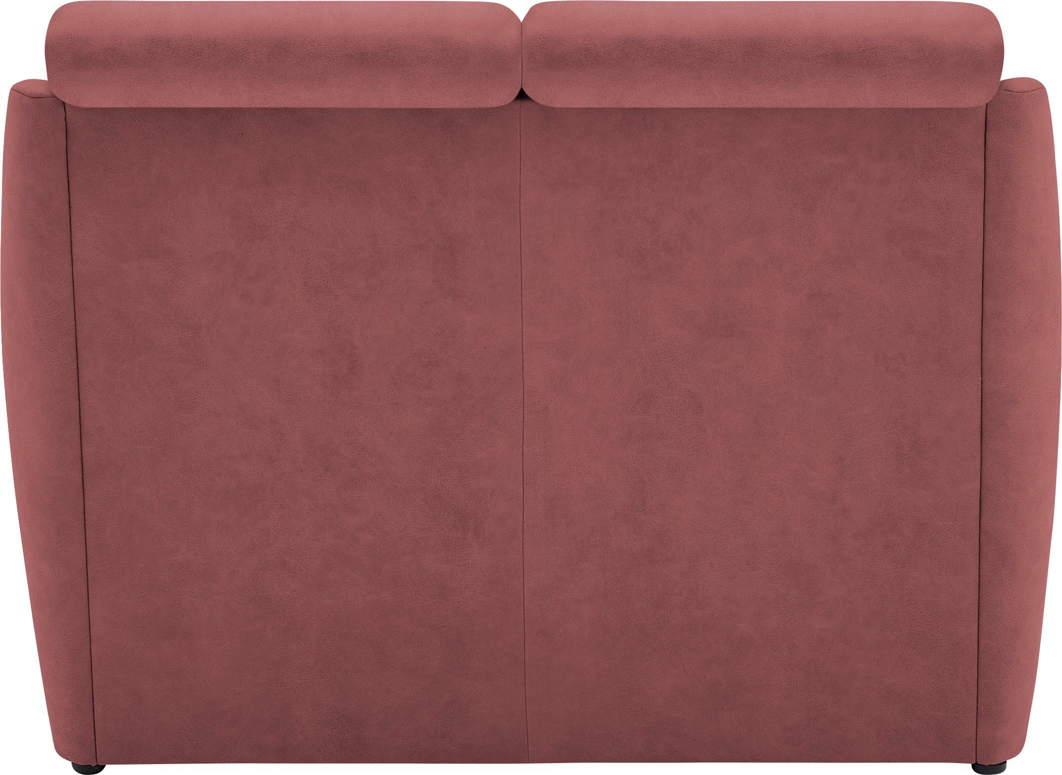 in VILLA Sessel 2x 46 cm, BECK 3-tlg), Kopfteilverstellung, Lugano, (Set, 3-Sitzer und Polstergarnitur Sitzhöhe