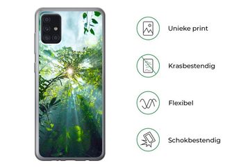 MuchoWow Handyhülle Die Sonne scheint durch die Wälder eines Regenwaldes in Malaysia, Handyhülle Samsung Galaxy A52 5G, Smartphone-Bumper, Print, Handy