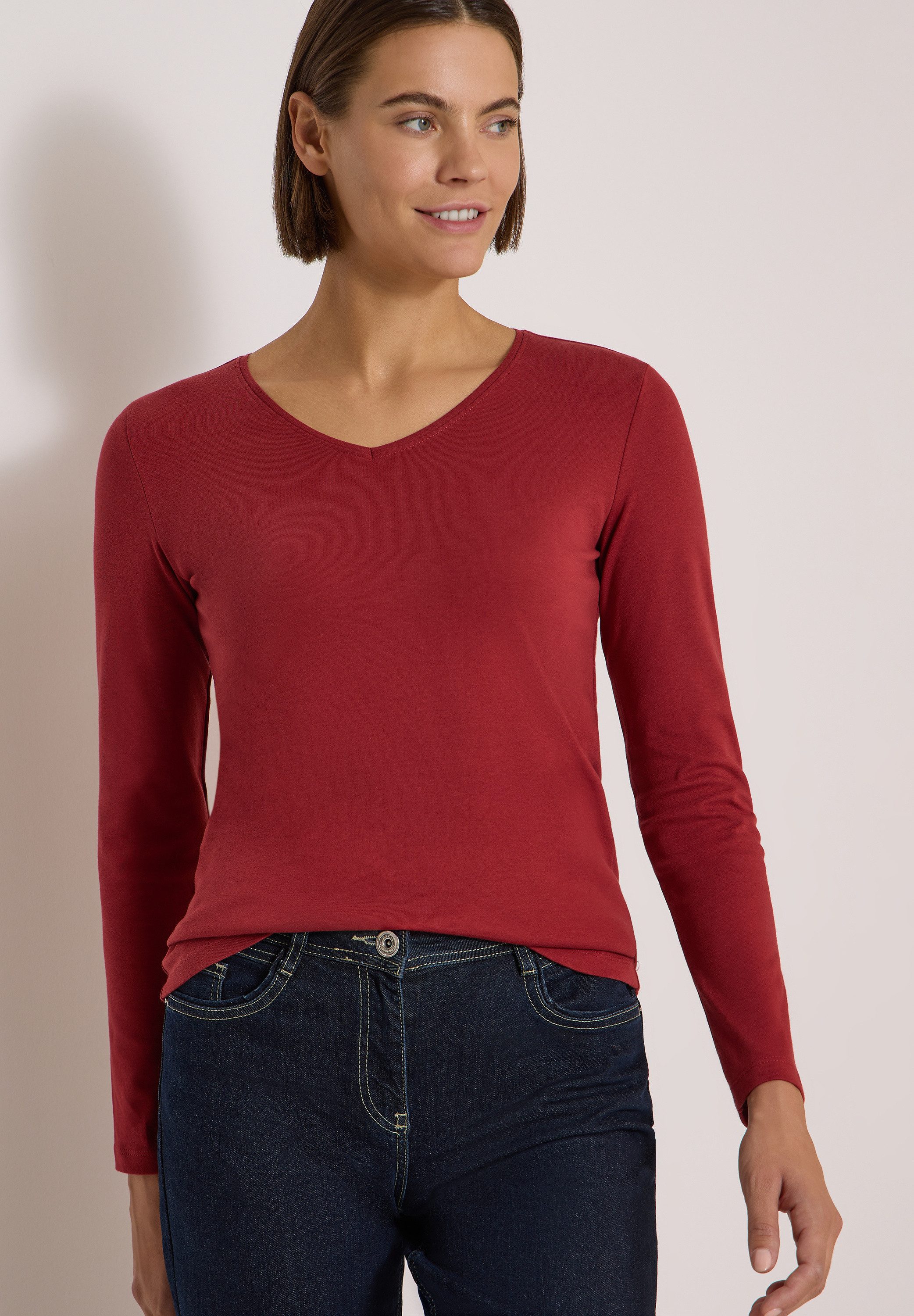 CECIL Langarmshirt aus reiner Baumwolle