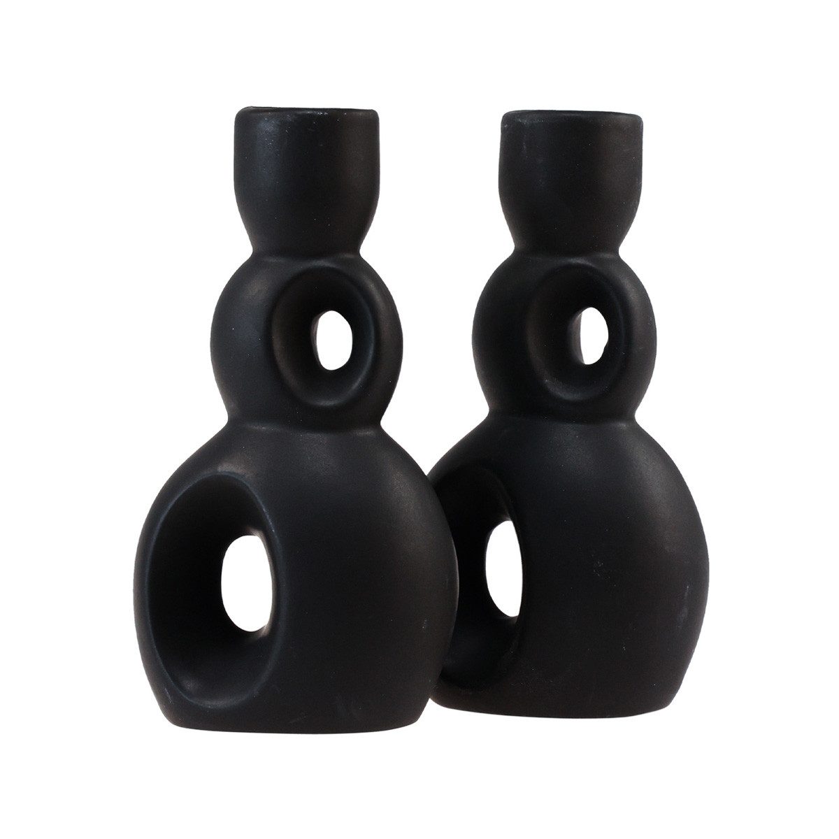 Viana Kerzenhalter Keramik Kerzenhalter Schwarz Modern günstig online kaufen