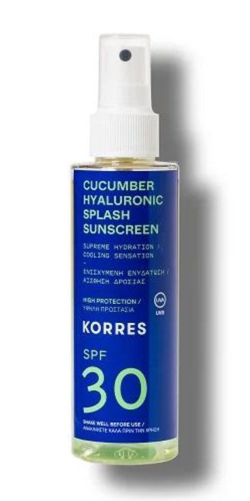 Korres Sonnenschutzspray Cucumber SPF 30 150ml, Leichtes, Trensparentes Spray