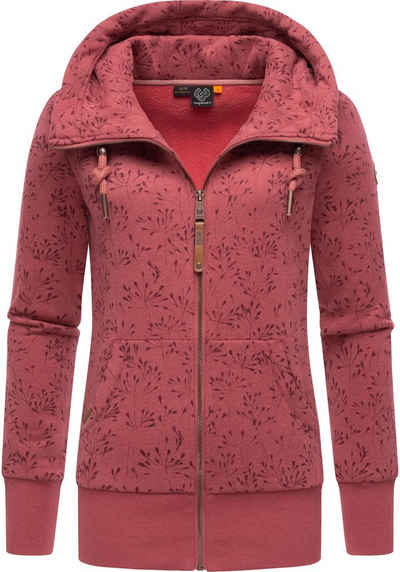 Ragwear Sweatjacke Neska Zip Flowers sportlicher Damen Zip-Hoodie mit Kapuze