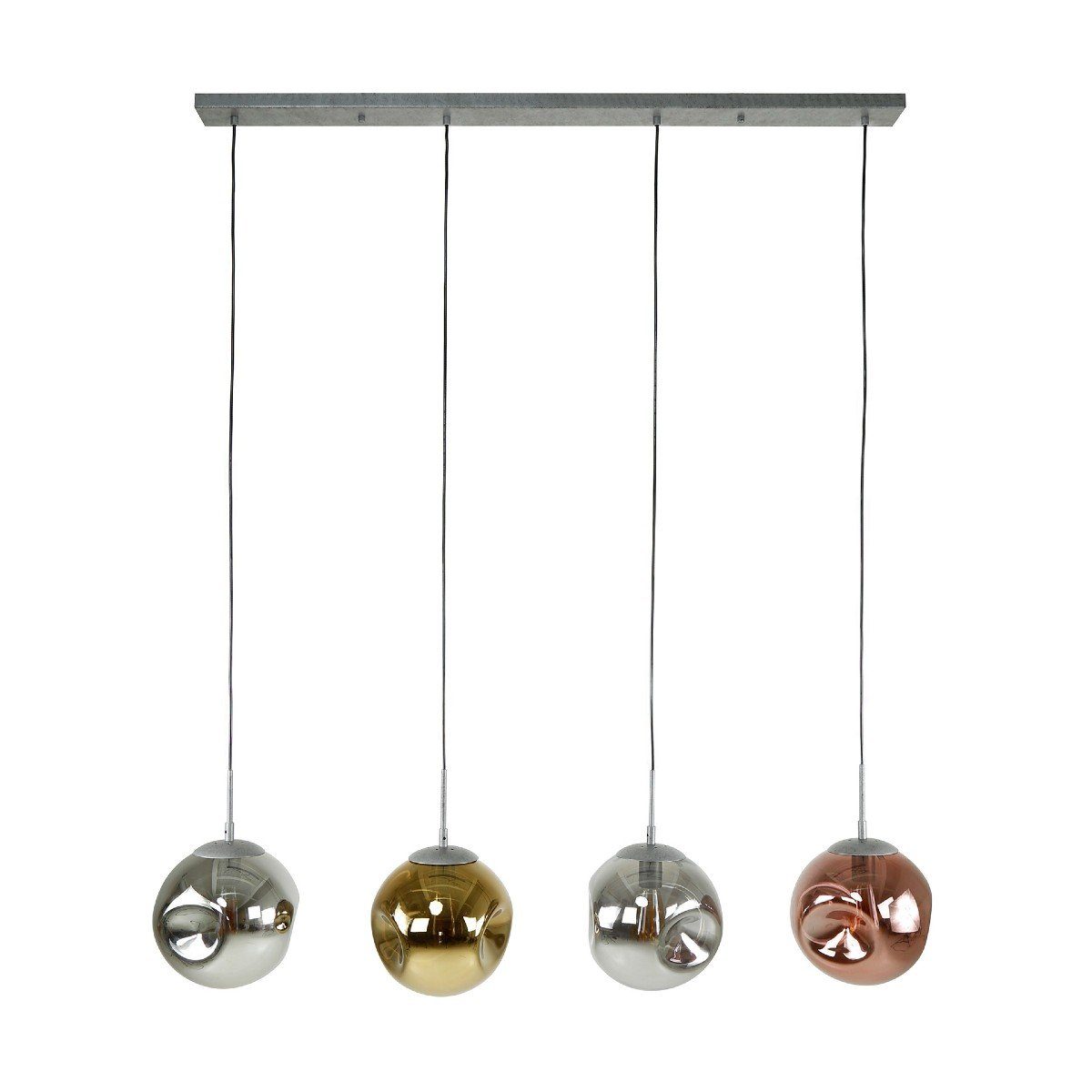 Liadomo Pendelleuchte Arches, ohne Leuchtmittel, Glasschirme in Gold/Kupfer/Chrom
