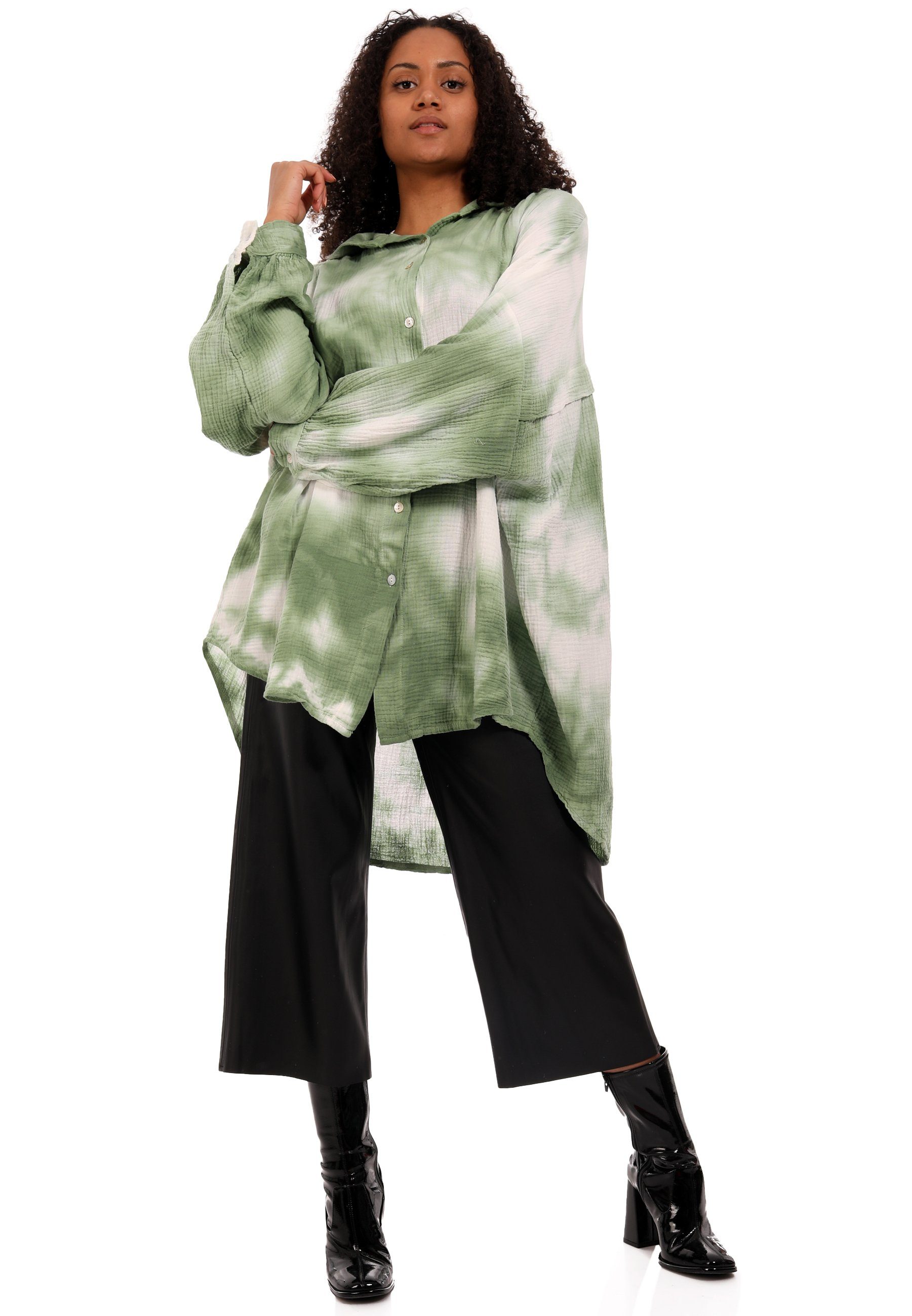 YC Fashion & Style Longbluse »Oversize Bluse XXL Look Plus Size Batik  Longbluse aus Musselin -Stoff« (1-tlg) casual, Langarm online kaufen | OTTO