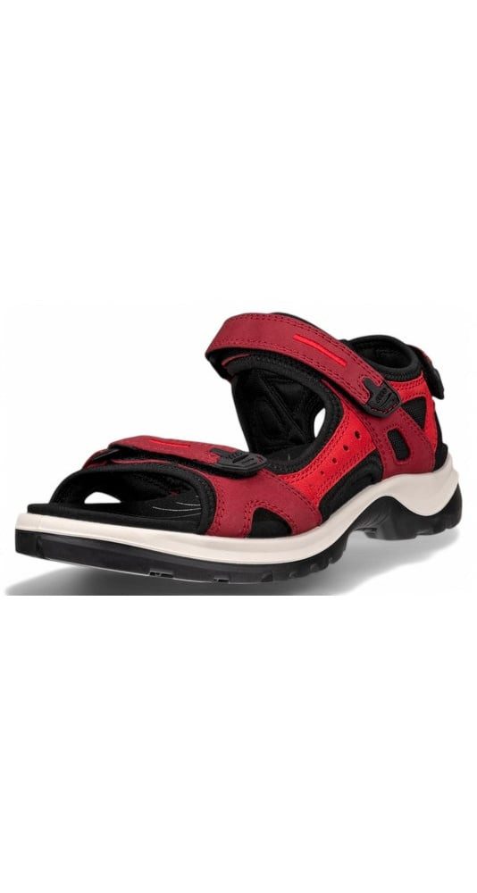 Ecco Yucatan Leder rot/schwarz Damen Sandale