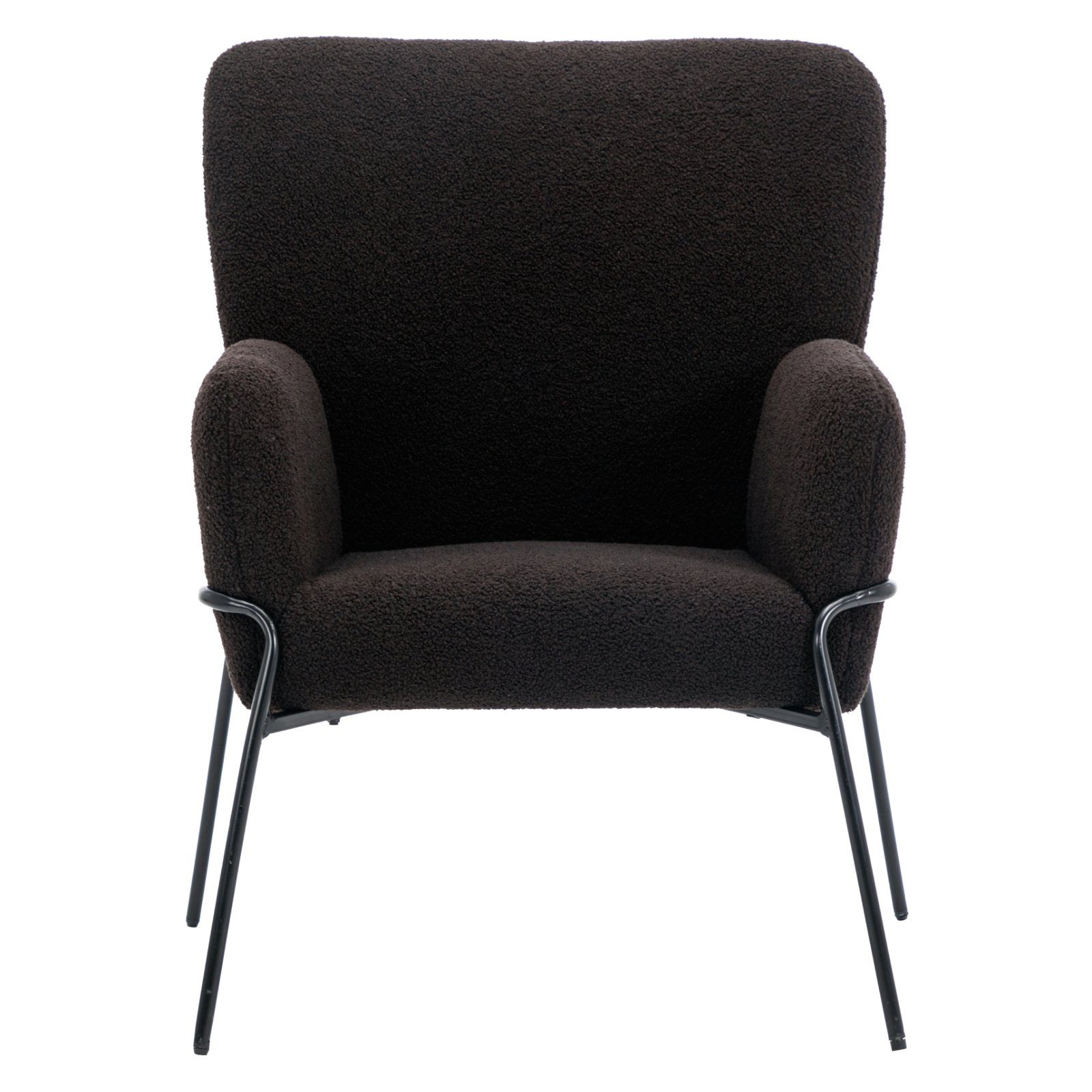 SVITA Loungesessel FREIA, Loungestuhl,Metallbeine,Teddyboucle,Schwarz günstig online kaufen