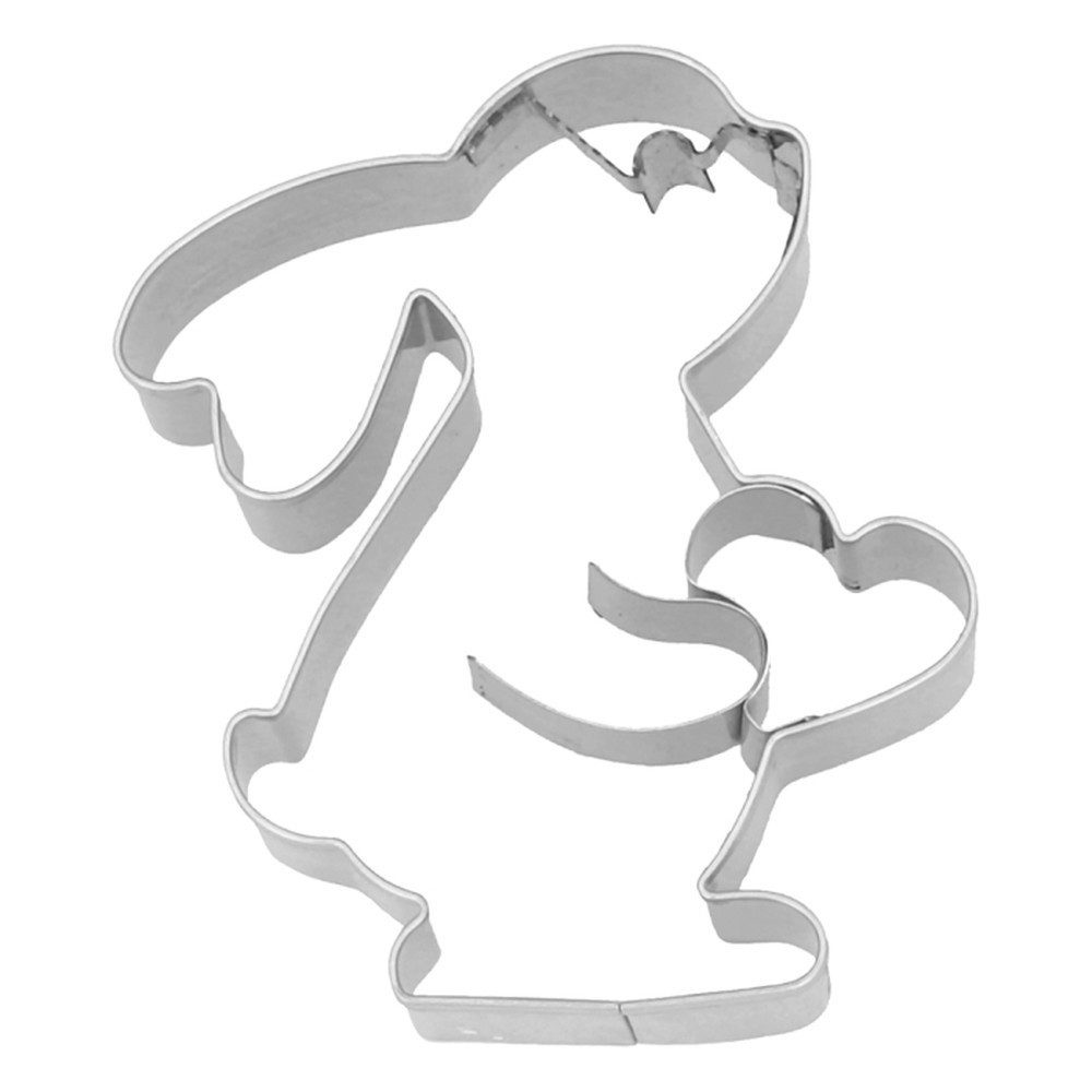RBV Birkmann Ausstechform Ausstechform Hase mit Herz 6,5 cm Edelstahl, Edelstahl, Innenprägung