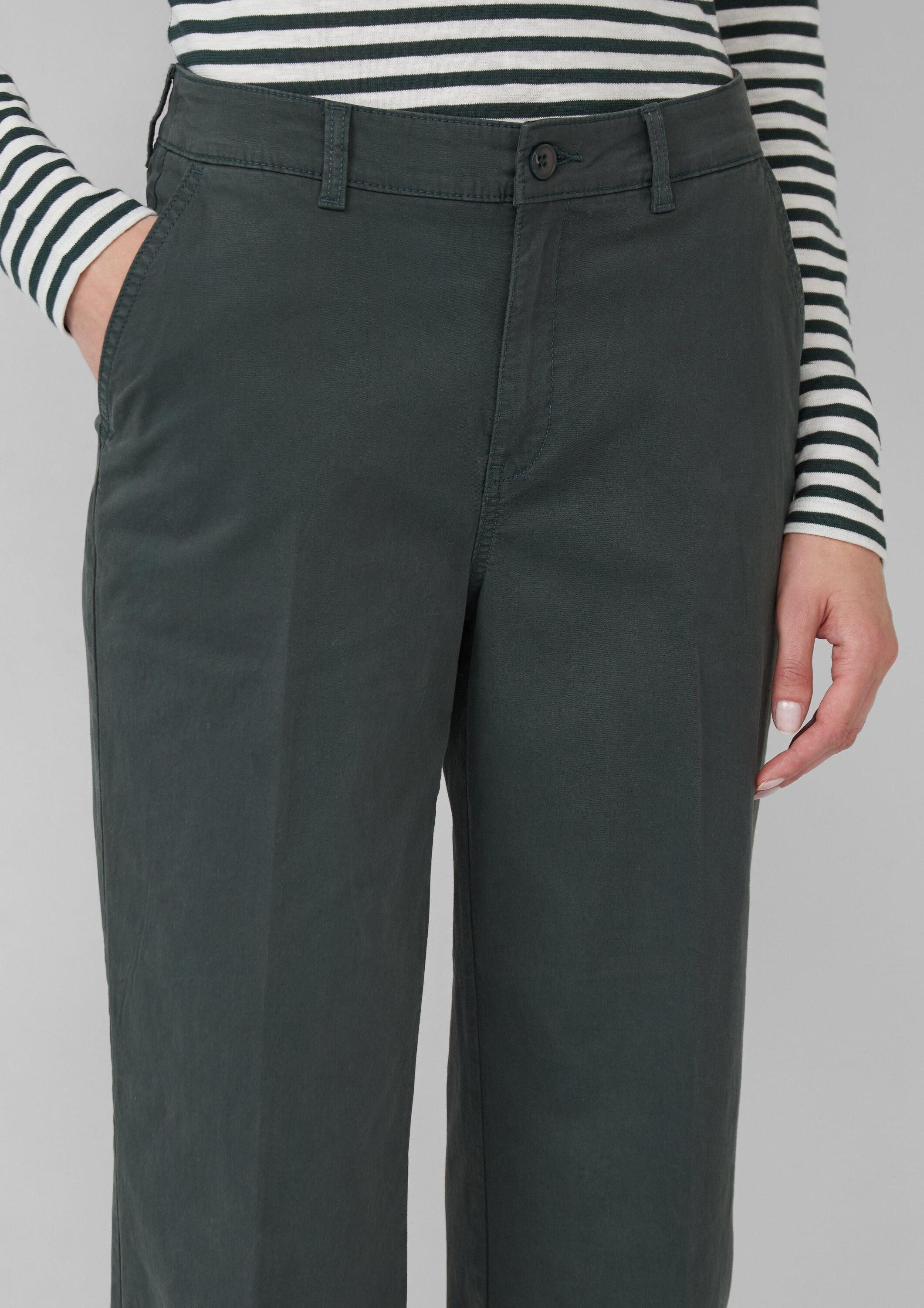 s.Oliver Culotte Hose Baumwoll-Culotte mit Bügelfalte und fixiertem Umschlag