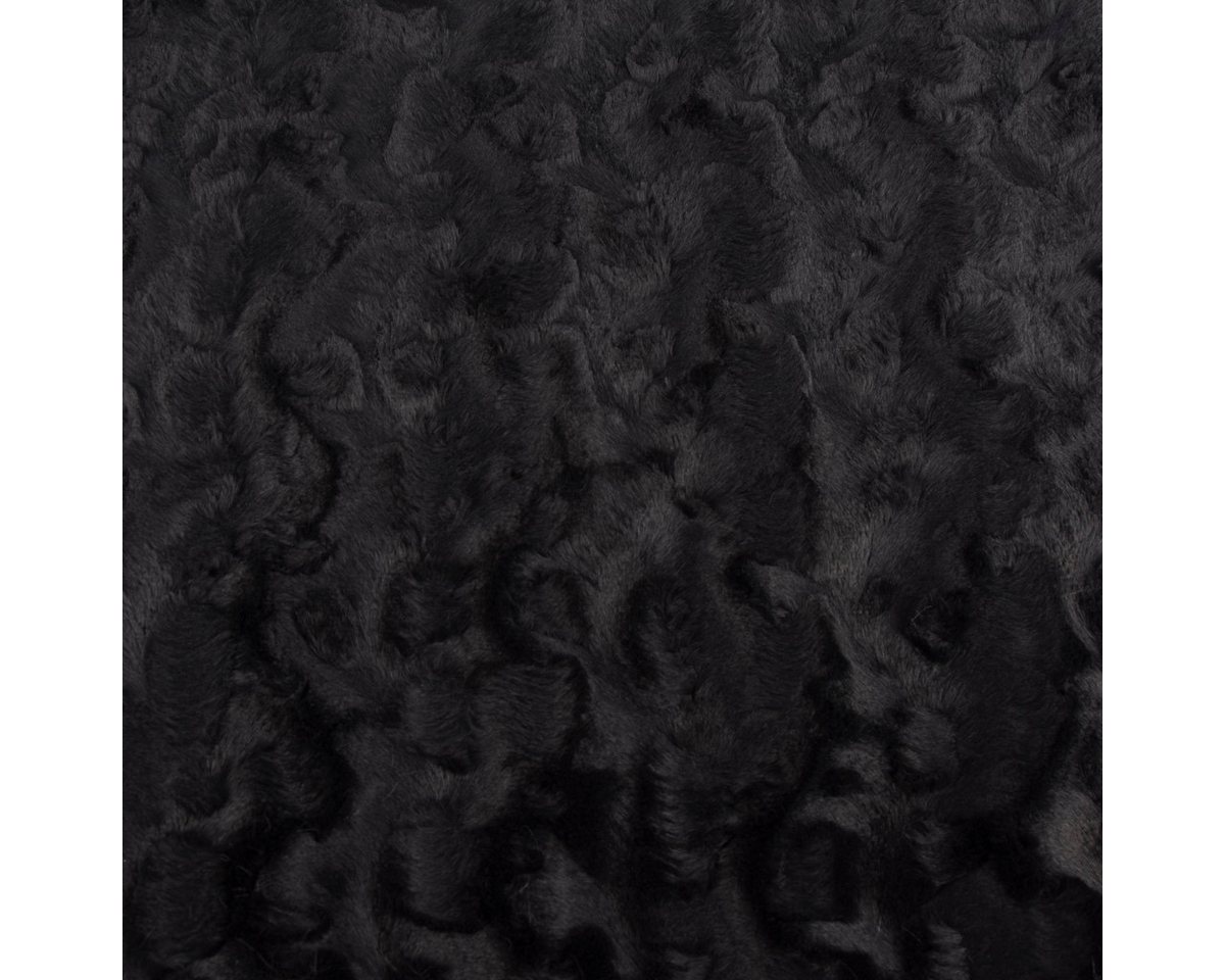 Thumbnail - SCHÖNER LEBEN. Stoff Fellimitat Kunstfell Wellen schwarz 1,5m Breite