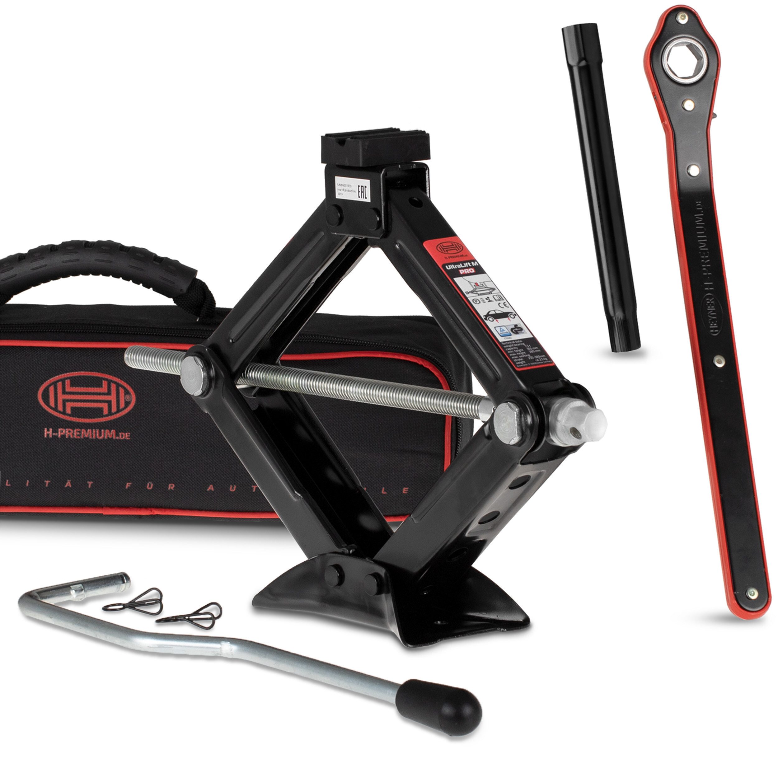 HEYNER Wagenheber Scherenwagenheber 1,5 t, 104–380 mm, Opel Corsa Gen F (2019, FL 2023), max. Hubhöhe: 38 cm, Set, 1-tlg., Opel Corsa