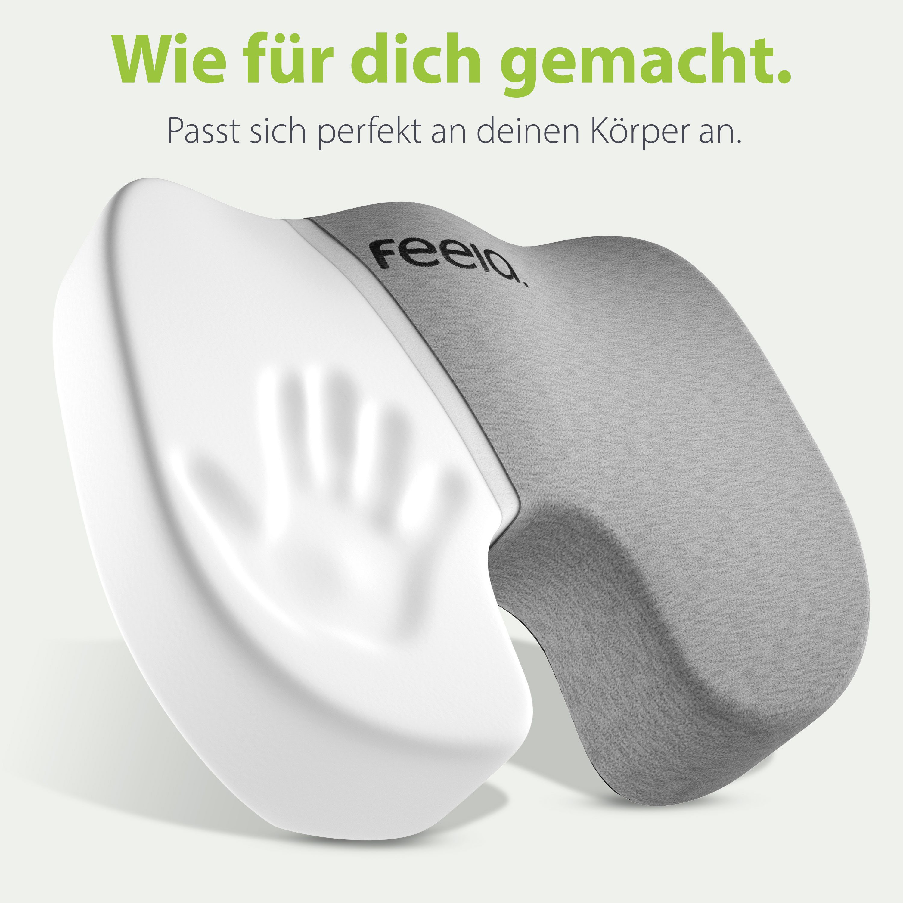feela Sitzkissen Orthopädisches Auto-Sitzkissen – entlastet Rücken & Steißbein, Mehr Komfort auf langen Fahrten – fördert Haltung & entspanntes Sitzen