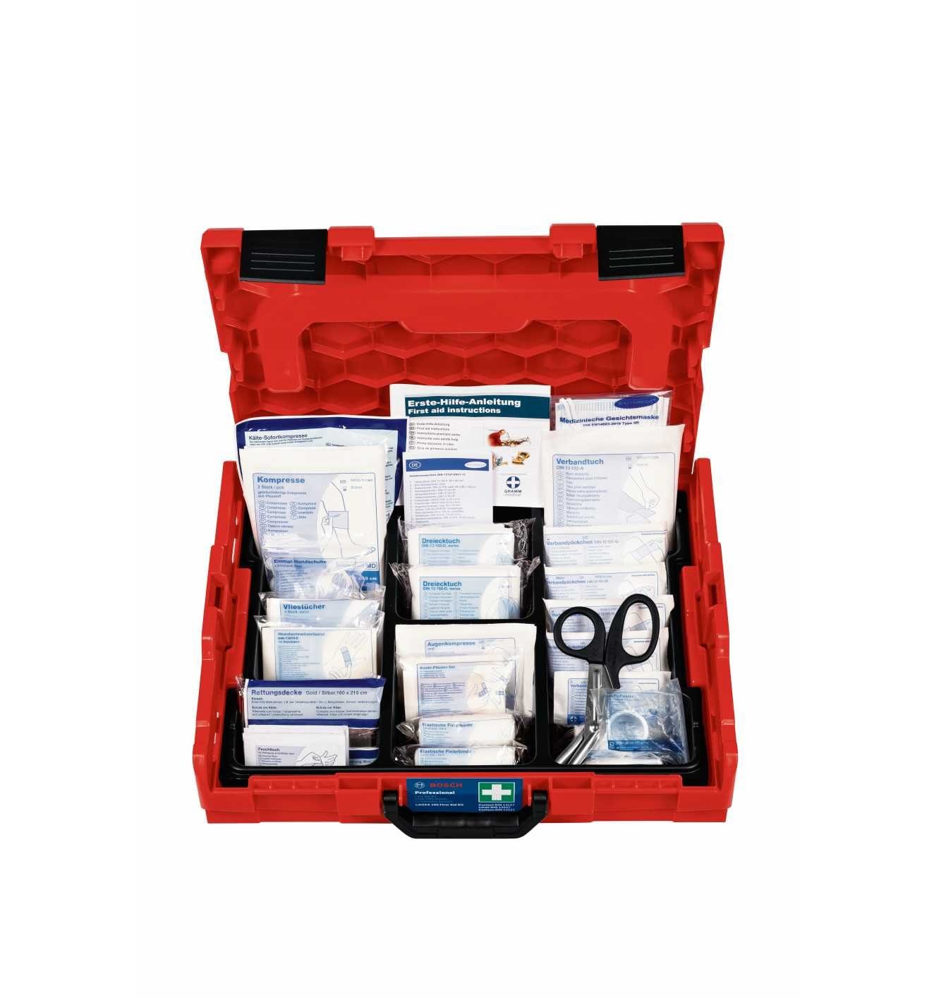 Bosch Professional Erste-Hilfe-Set gem. DIN 13157, (85 St), Koffersystem L-BOXX 102 E
