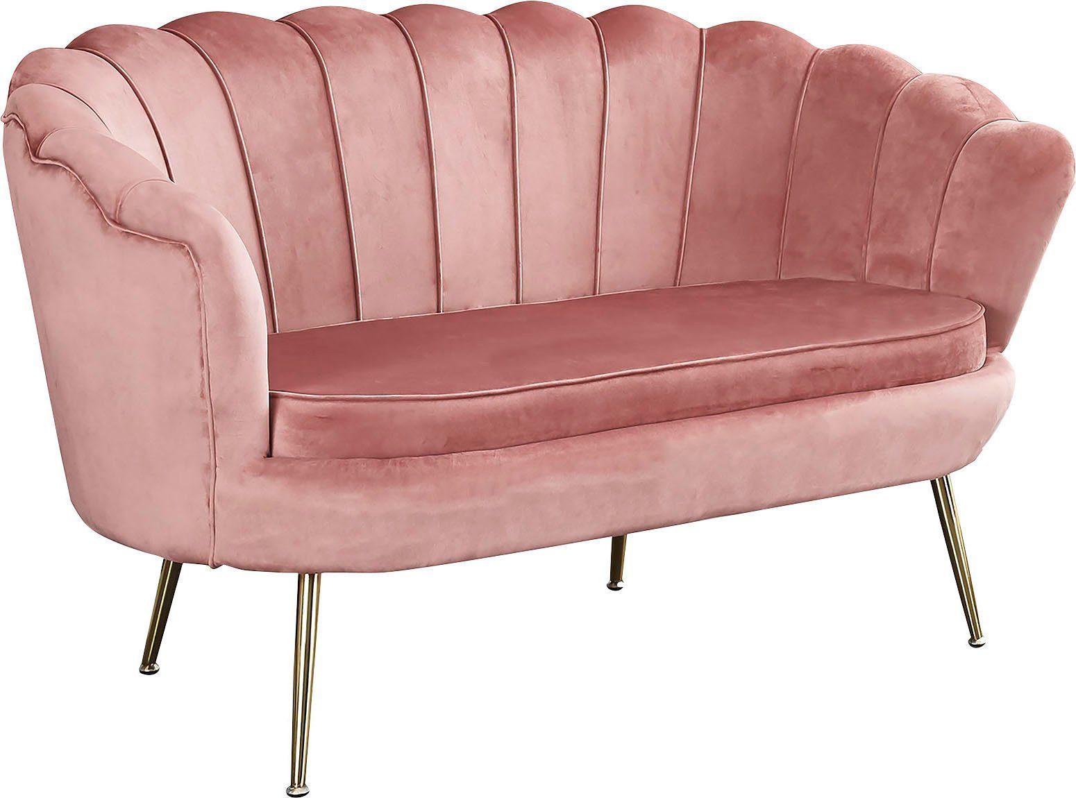 SalesFever 2-Sitzer Clam, extravagantes Muscheldesign, Breite 136 cm Rose | Einzelsofas