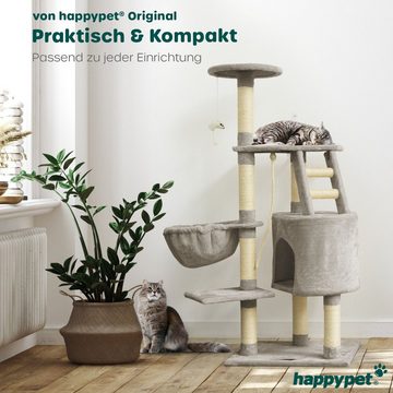 Happypet Kratzbaum CAT017, Gesamthöhe: ca. 120 cm, Haus: ca. 40 x 30 x 30 cm.