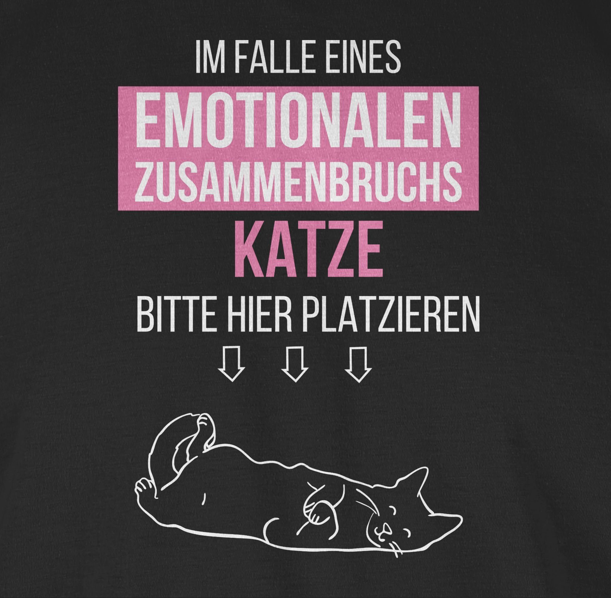 Shirtracer T-Shirt Im Falle eines emotionalen Zusammenbruchs Katze hier pla günstig online kaufen