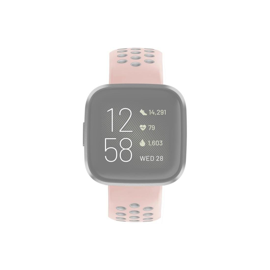Hama Smartwatch-Armband 2/Versa/Versa 22mm Lite, atmungsaktives Versa Fitbit rosa Ersatzarmband