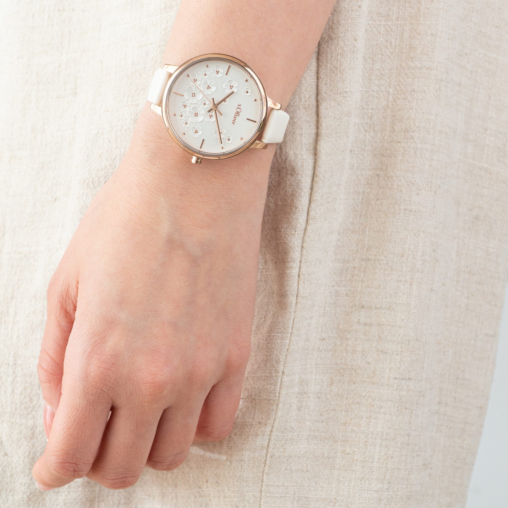 s.Oliver Quarzuhr Charming Time Kunstleder