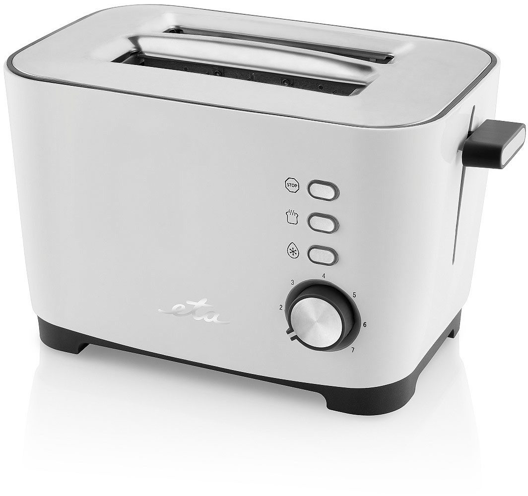 eta Toaster Ronny ETA316690000, 2 kurze Schlitze, für 2 Scheiben, 800 W, weiß, in einem edlen Design und 7 Bräunungsstufen