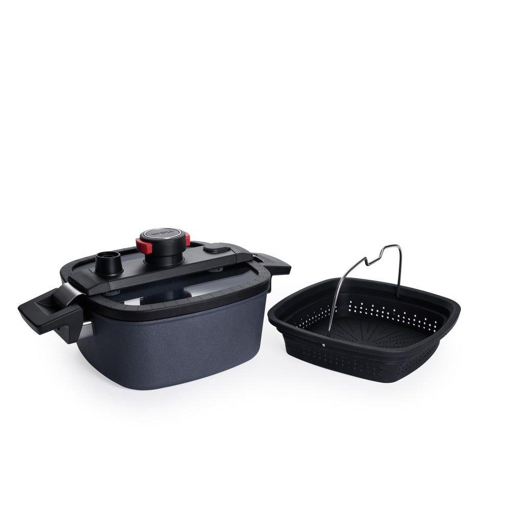 WOLL MADE IN GERMANY Kasserolle Woll Active Lite Guss-Kasserolle, Viereckig, Induktion, Aluminium (1-tlg), Induktionsgeeignet