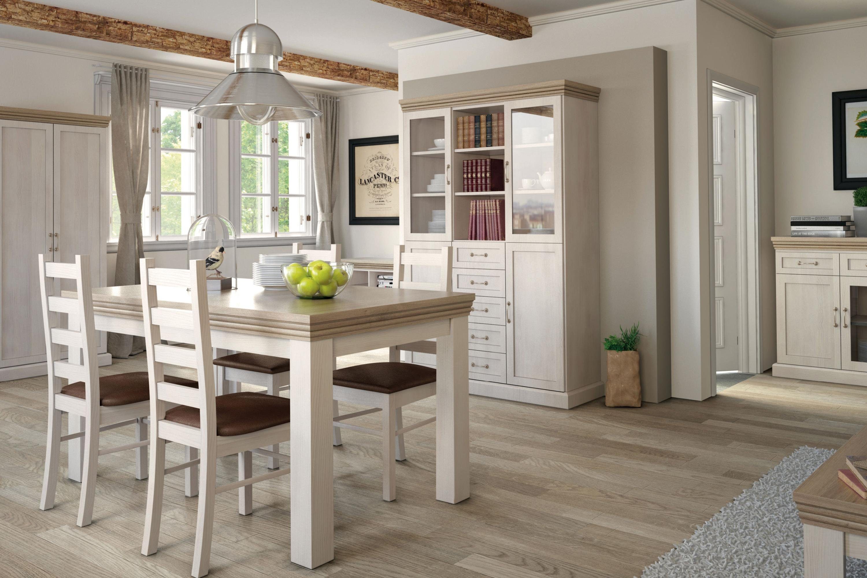 KONSIMO® Esstisch ARVEN Wohnzimmertisch ausziehbarer Tisch, Englischer Stil, zeitloses Design