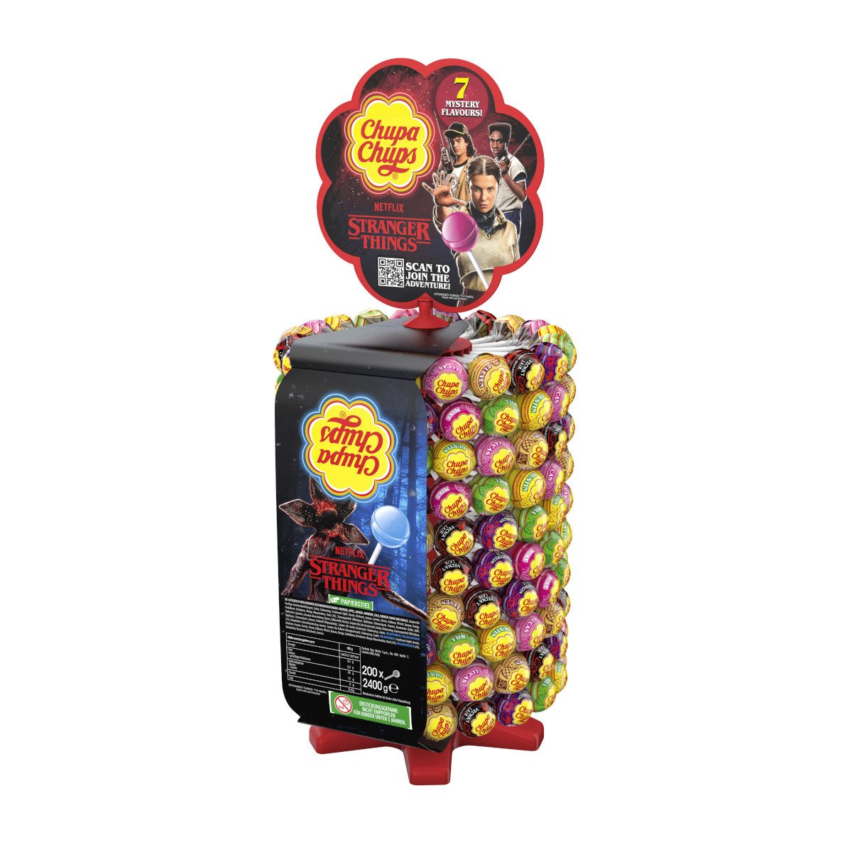 Chupa Chups Süßigkeit, Chupa Chups Lutscherrad Stranger Things 200 Stück Packung 2400g