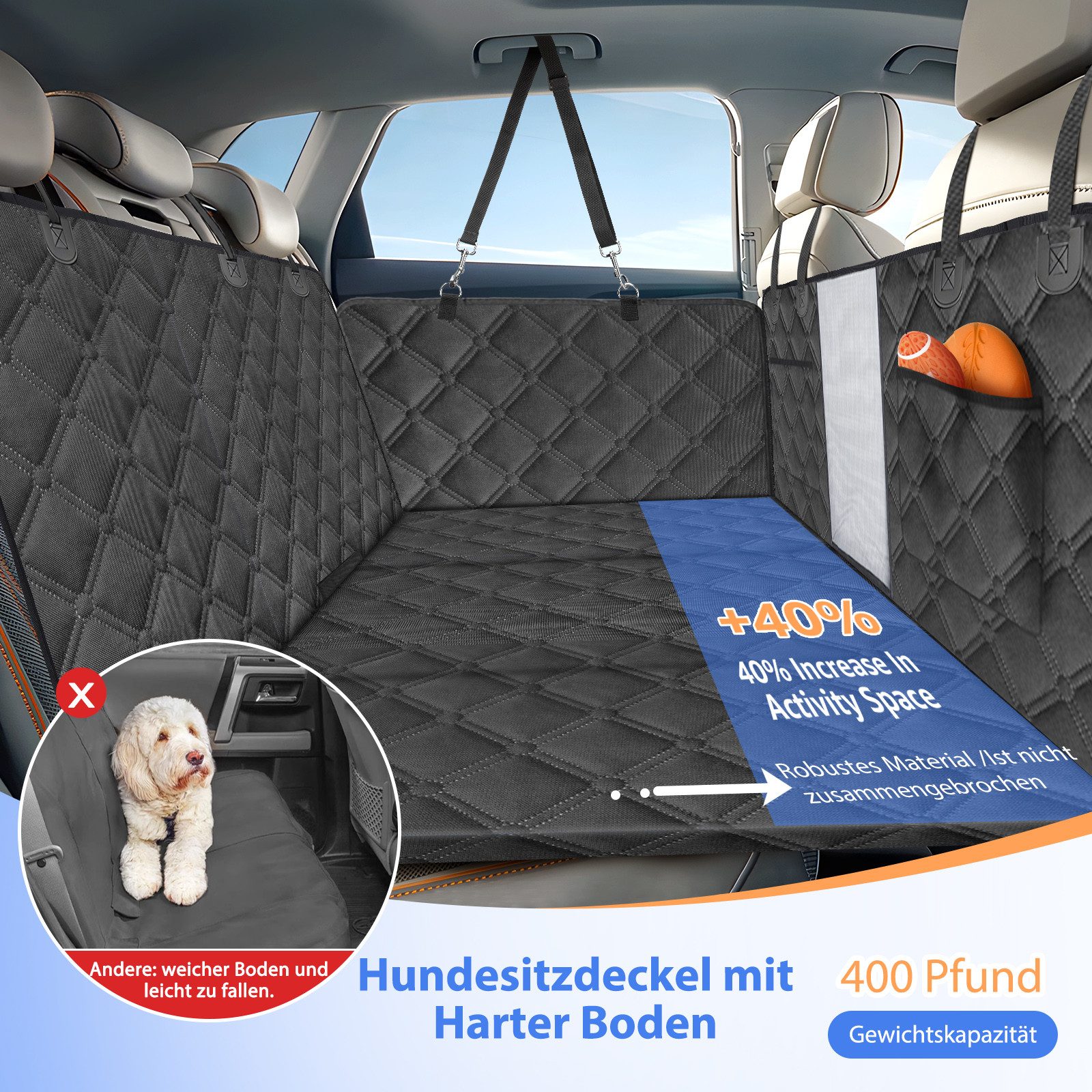 nobleza Tier-Autoschondecke Hundedecke Auto Rückbank Verbreitert günstig online kaufen