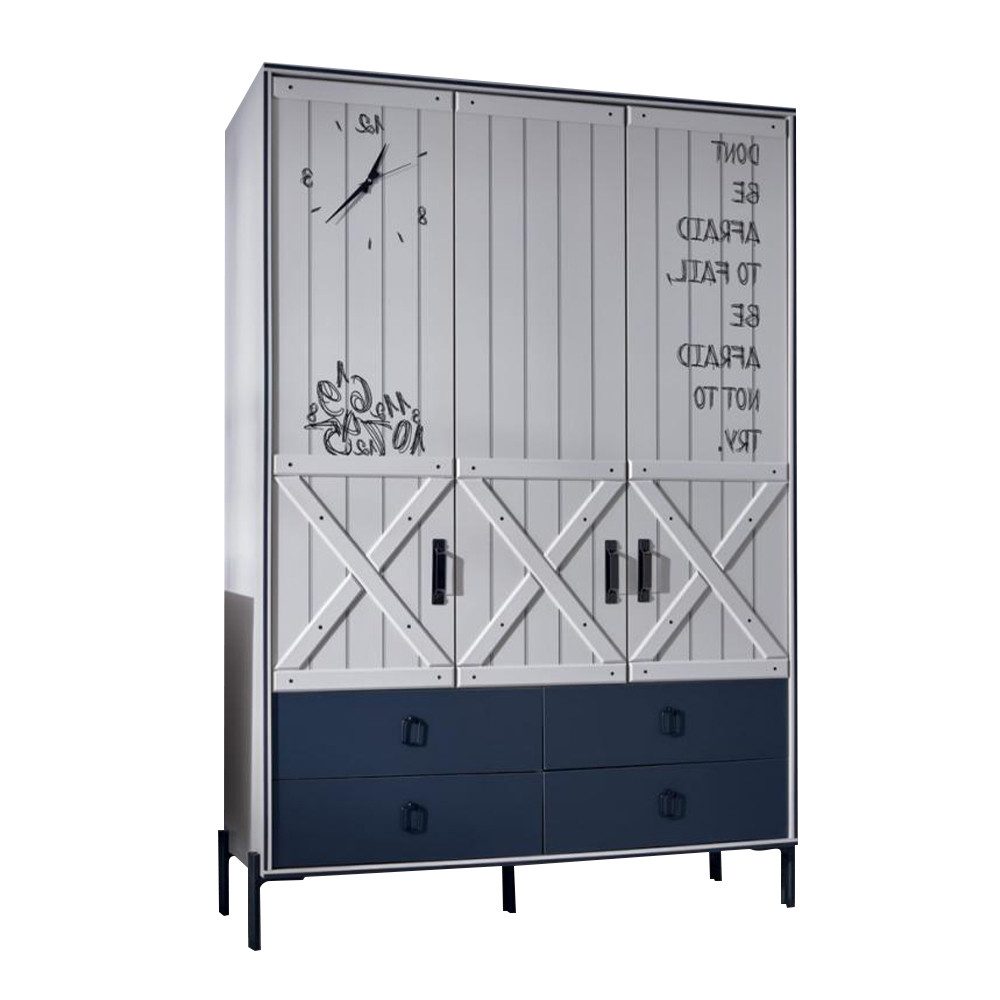 JVmoebel Kinderkleiderschrank Moderne Kinderkleiderschrank aus hochwertigem Holz in Weiß Made in Europa