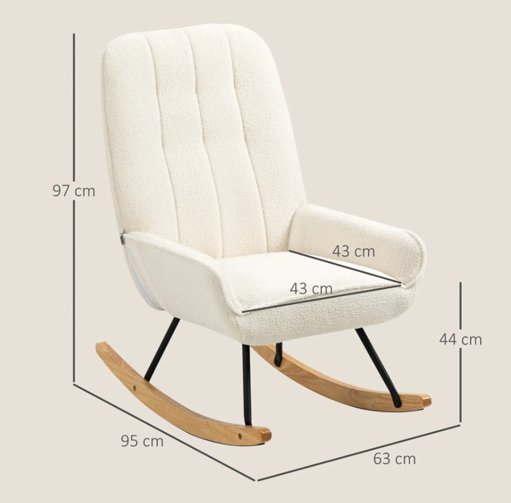 XDeer Schaukelstuhl Schaukelstuhl,Lounge-Stuhl, Esszimmerstuhl, Wohnzimmer,Polsterstuhl 63x95x97cm