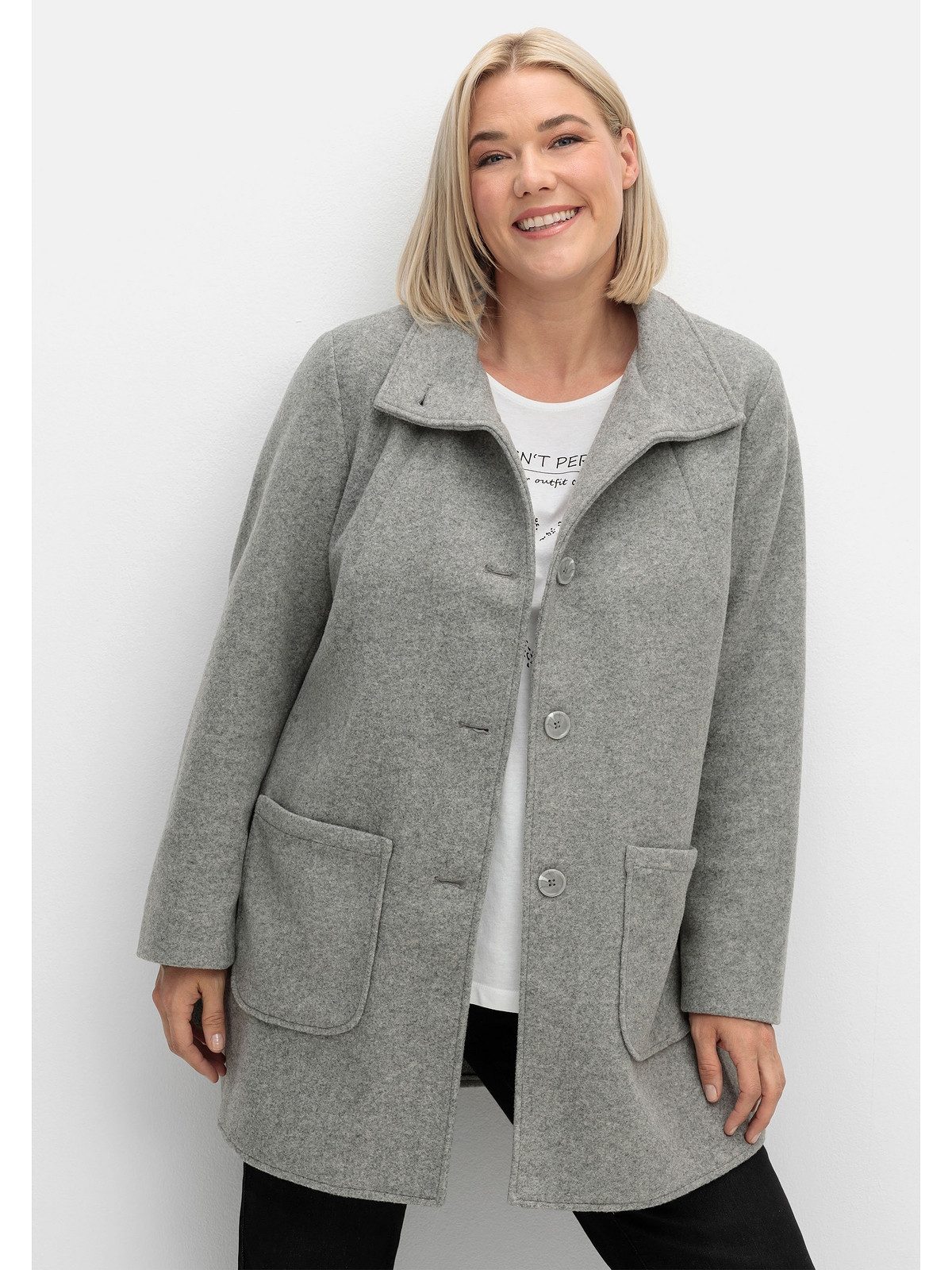 Sheego Langjacke Große Größen in Woll-Optik, günstig online kaufen