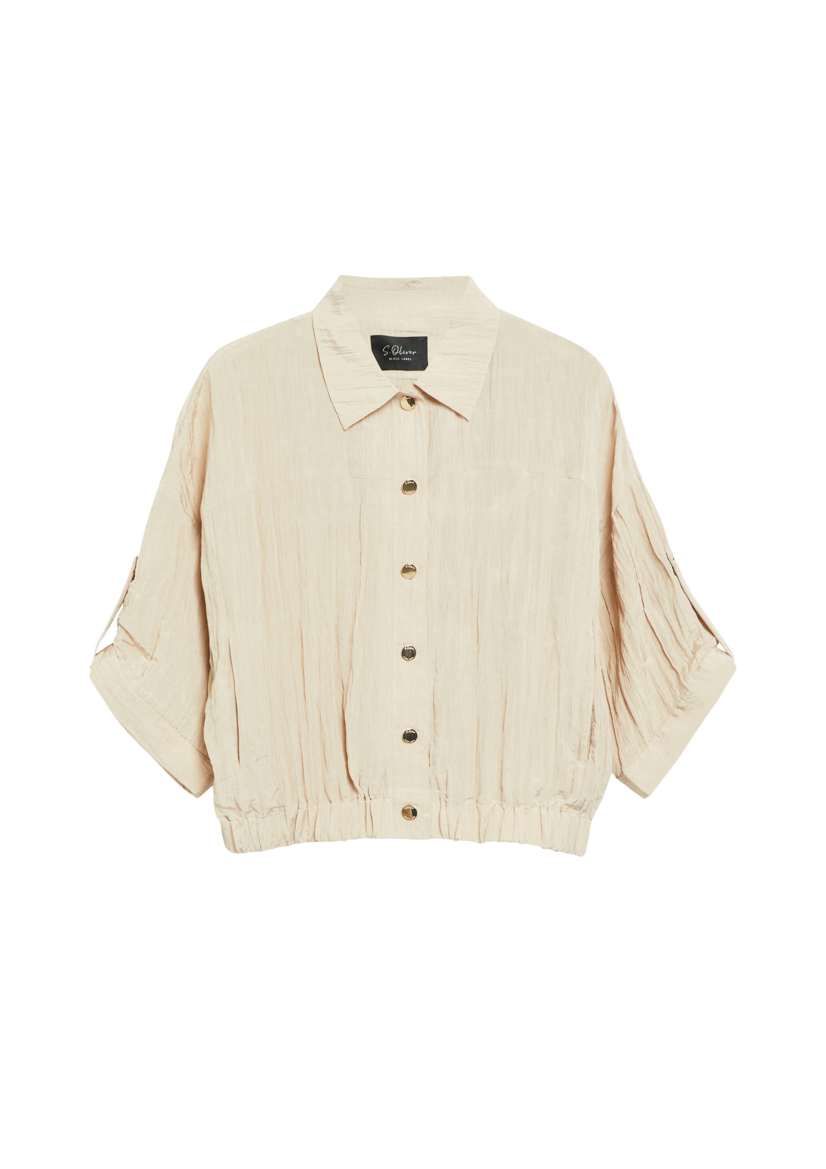 s.Oliver BLACK LABEL Jackenblazer natur,Casual,Polyester,Unifarben,Hemdblusenkragen,3/4 Arm,Relaxed Fit