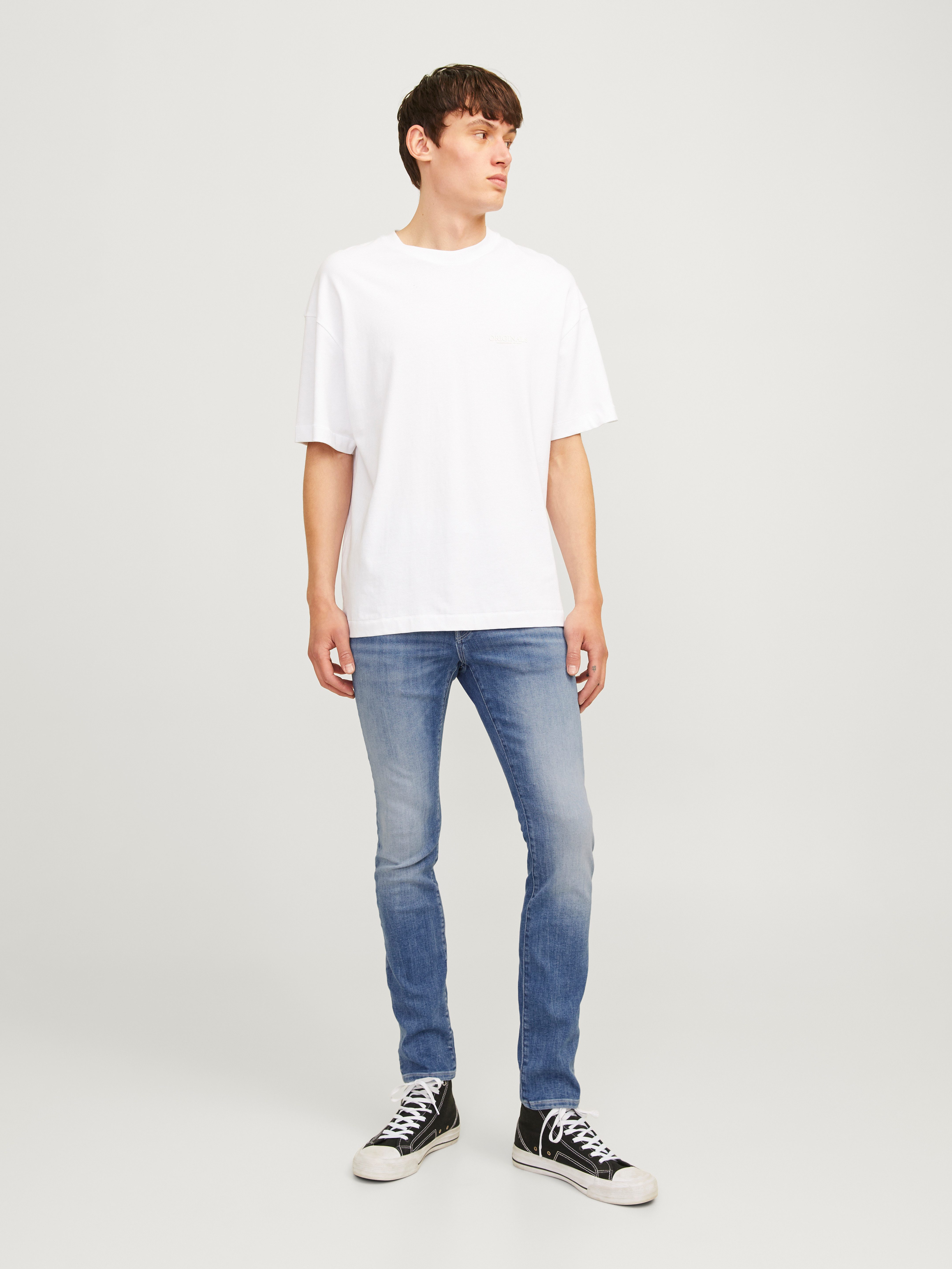 Jack & Jones Slim-fit-Jeans JJIGLENN – Jeans mit Stretch, niedriger Leibhöhe und Taschen Baumwollmischung, slim fit – Bild 3 von 5